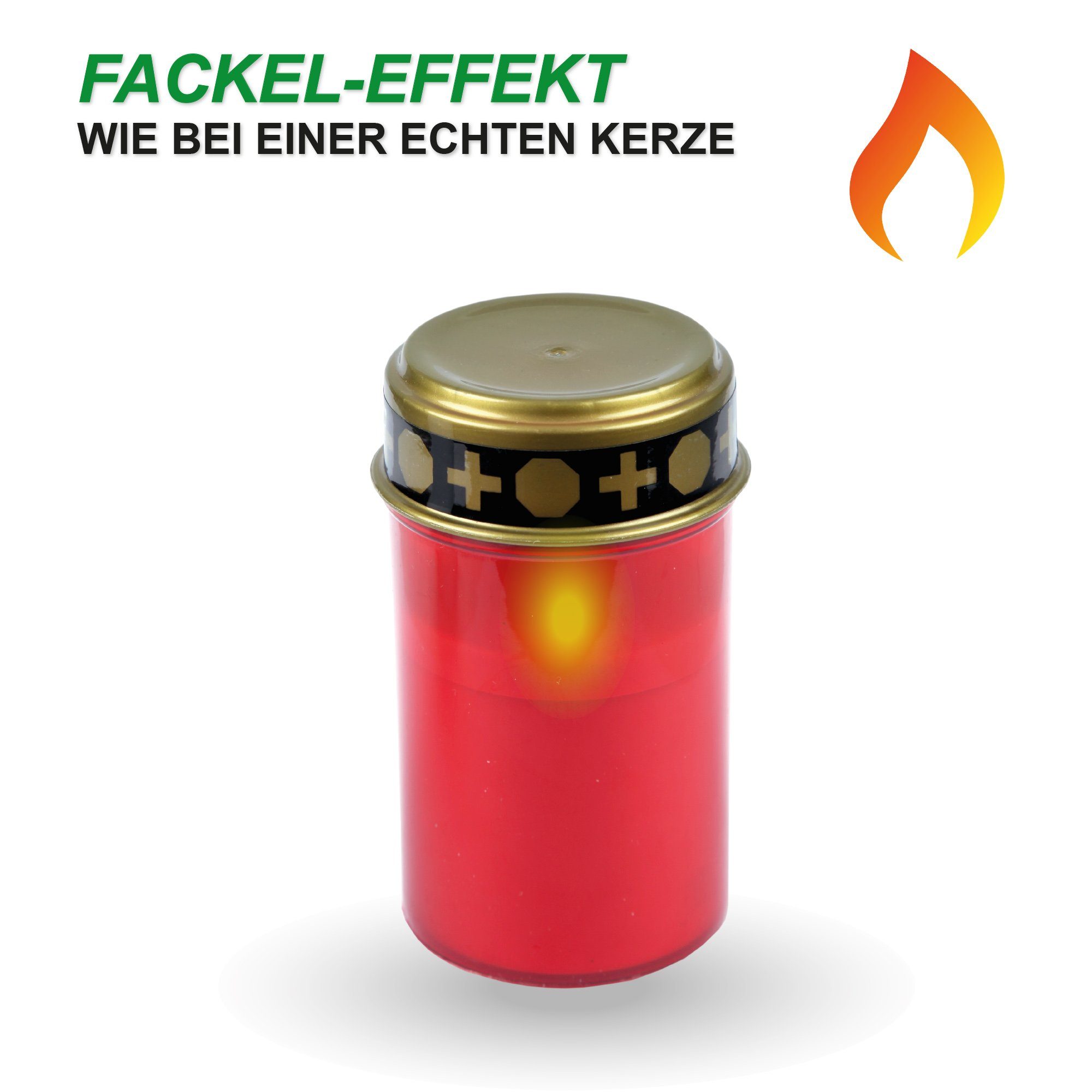 Bestlivings Grabkerze LED wetterfest, Batteriebetrieb (8-tlg), realistischer Flackereffekt, wiederverwendbar, 5-6 Wochen Leuchtdauer – Bild 5 von 5