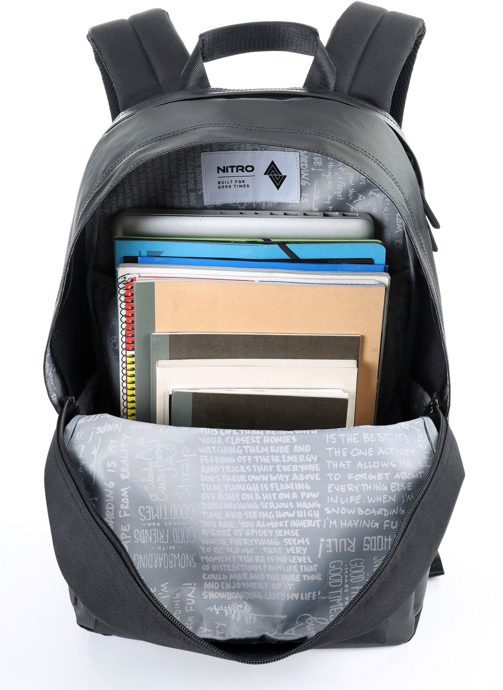 Streetpack Urban Daypack, Retro-Look, im Alltagsrucksack, Freizeitrucksack Black Plus, Tough Schulrucksack NITRO