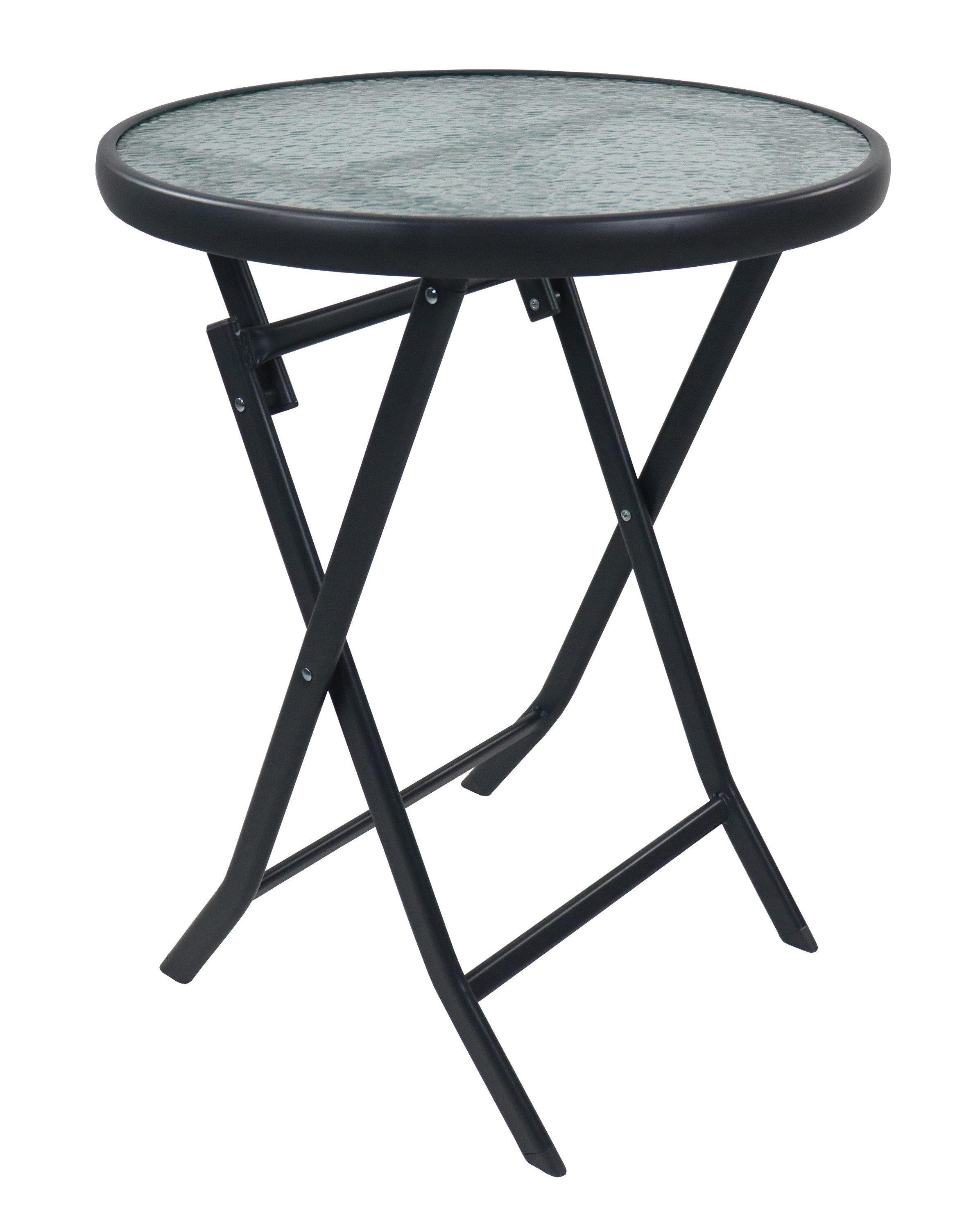 VCM Gartentisch Sonlas 4 Plätze B. 55 x T. 55 x H. 70 cm, wetterbeständiger Outdoor Tisch, platzsparend klappbar Garten, Terasse