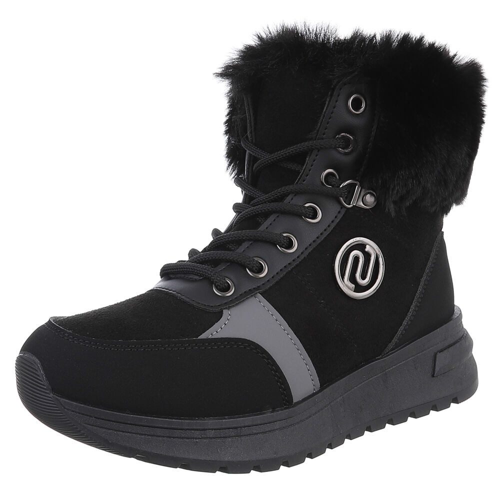 Ital-Design Damen Winterboots mit Futter und modischem Design Schnürstiefel günstig online kaufen