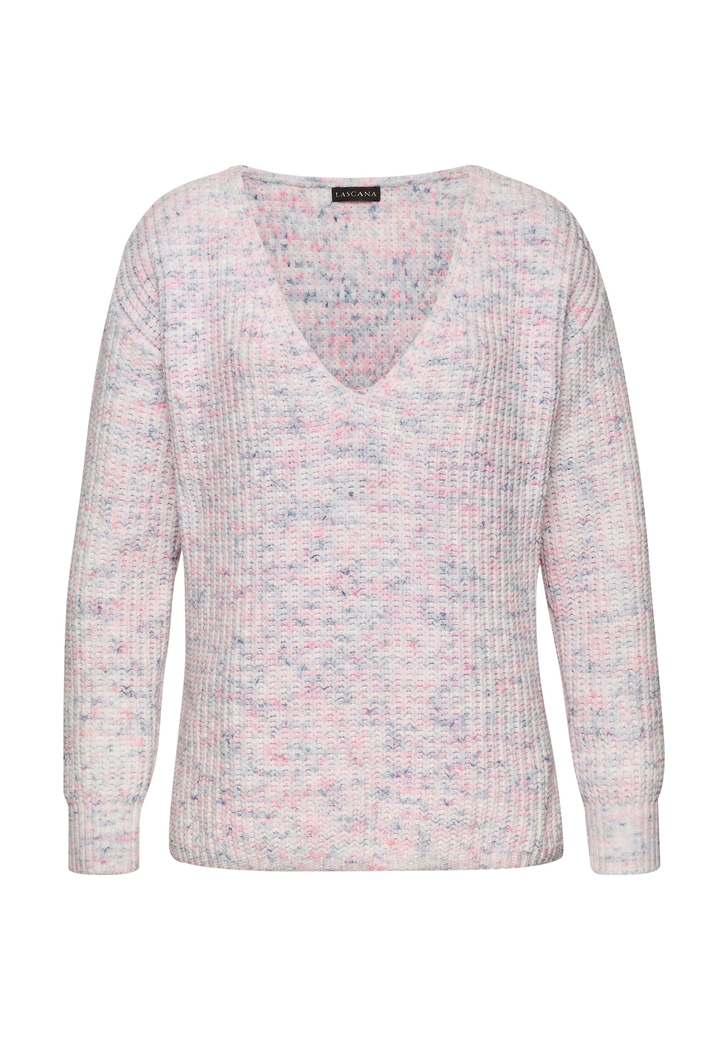 Buffalo V-Ausschnitt-Pullover aus weichem Chenille, Strickpullover, kuschel günstig online kaufen