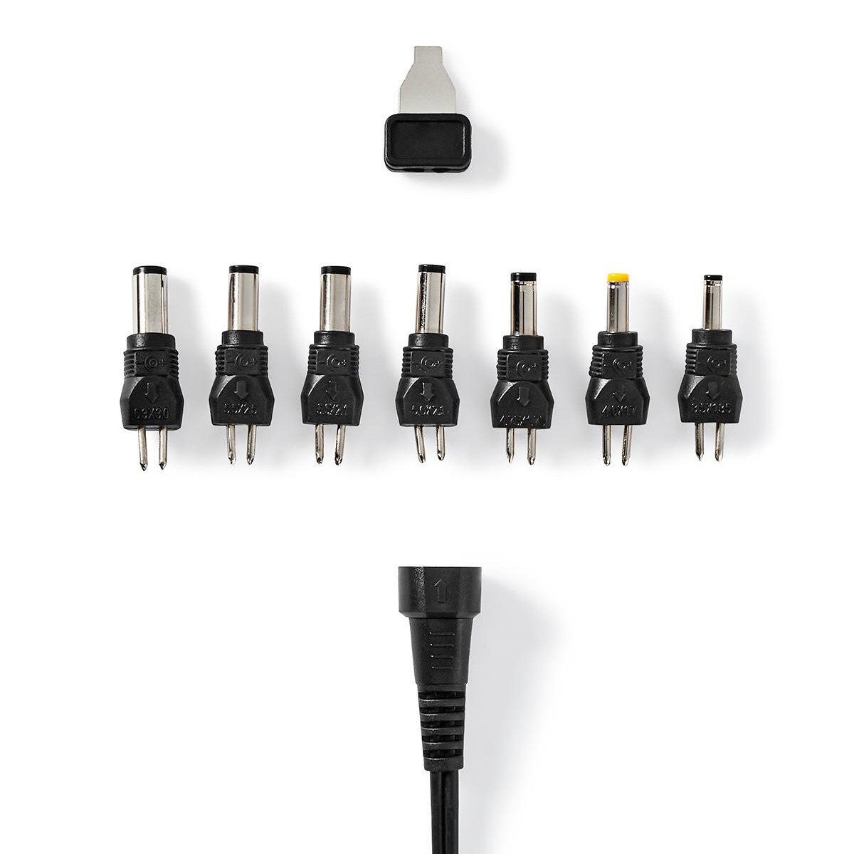 Nedis ACPA105 Netzwerk-Adapter Universal-Netzteil zu Universal-Netzteil, 5-24 V DC, 7 Stecker, Überstromschutz, flexible Nutzung, LPS-konform