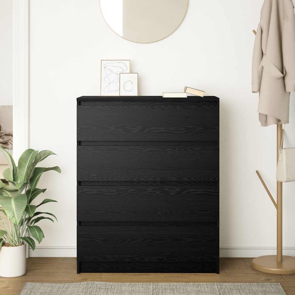 vidaXL Sideboard Sideboard Schwarz Eichen-Optik 80x35x99 cm Holzwerkstoff ( günstig online kaufen