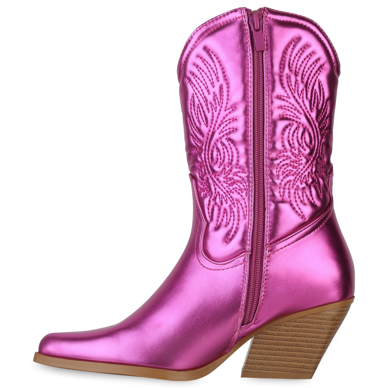 Cowboy Fuchsia Boots 840253 Schuhe VAN HILL Metallic