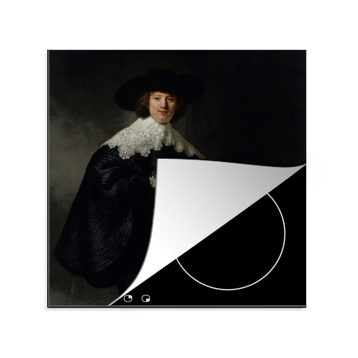 - MuchoWow Hochzeitsbildnis 78x78 für Marten Rijn, cm, Das Herdblende-/Abdeckplatte van Soolmans Ceranfeldabdeckung, Arbeitsplatte von Vinyl, tlg), (1 Rembrandt küche