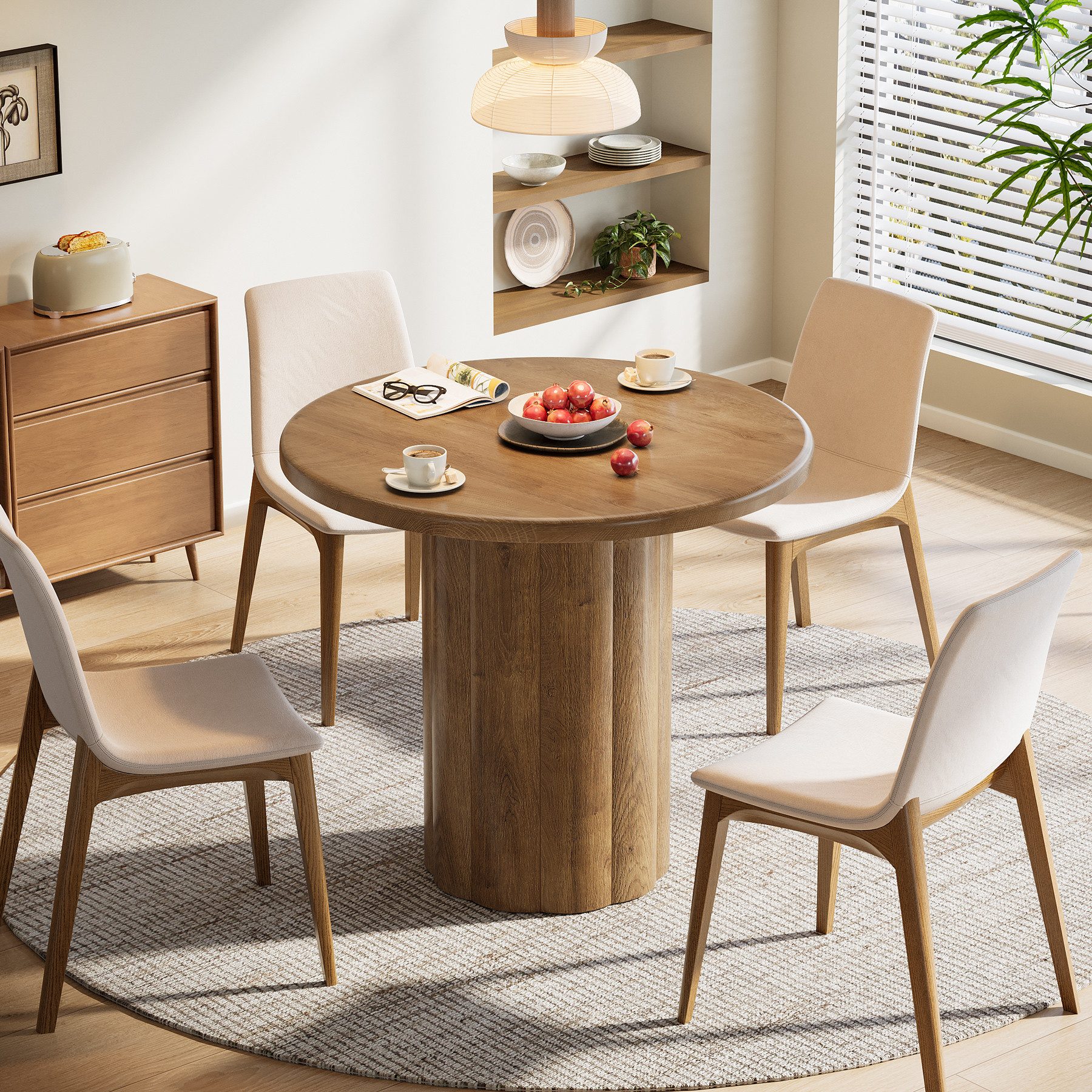 Tribesigns Esstisch 80 cm Esstisch für 4 Personen, kleiner Küchentisch mit Landhaus-Design – Bild 2 von 5