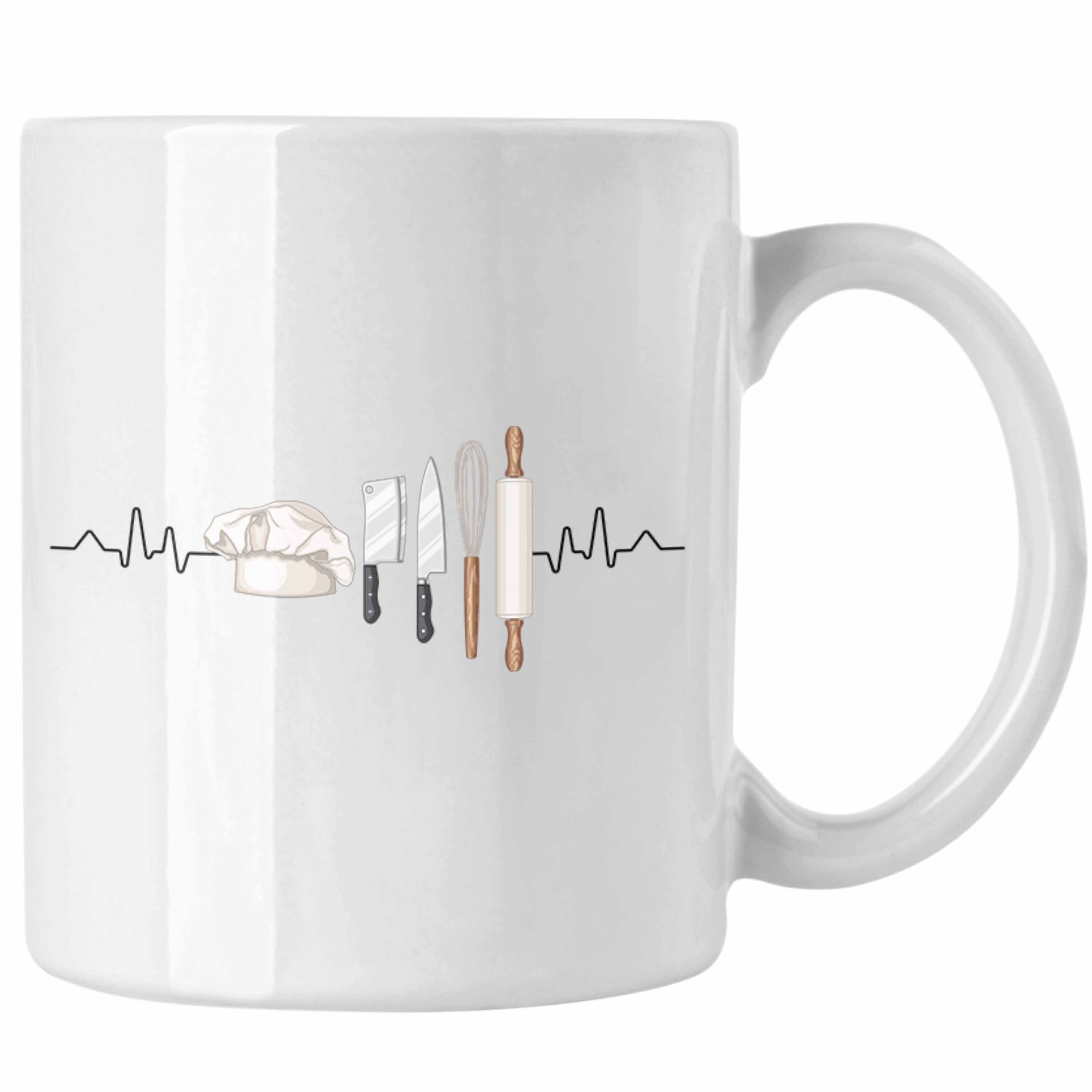 Trendation Tasse Trendation der Koch Welt - Geschenk Herzschlag Spruch Weiss Tasse Sternekoch für besten