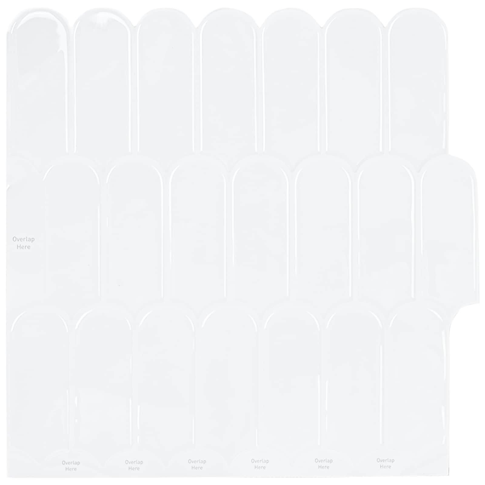 vidaXL Sticker Federfliese 20 pcs Weiß 30 x 30 cm Polyurethan und PET, (20-tlg)
