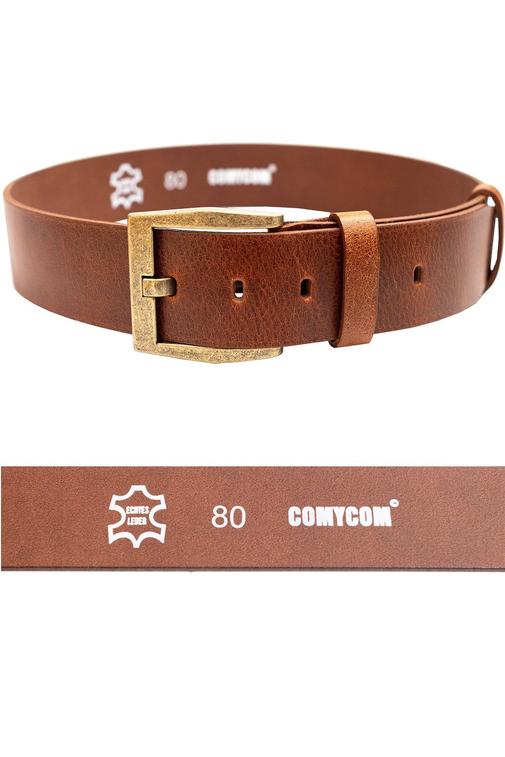 Comycom Ledergürtel Gürtel Vintage - Braun