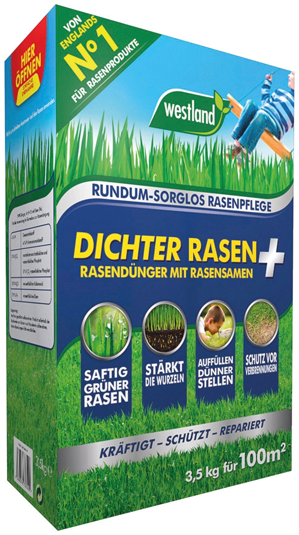 Westland Rasendünger »Dichter Rasen«, mit Rasensamen, 3,5 kg, für ca