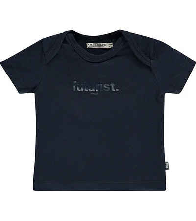 Imps&Elfs Rundhalsshirt IMPS&ELFS Rundhals T-Shirt weiches Baby Kurzarm-Shirt Futurist Freizeit-Shirt Dunkelblau