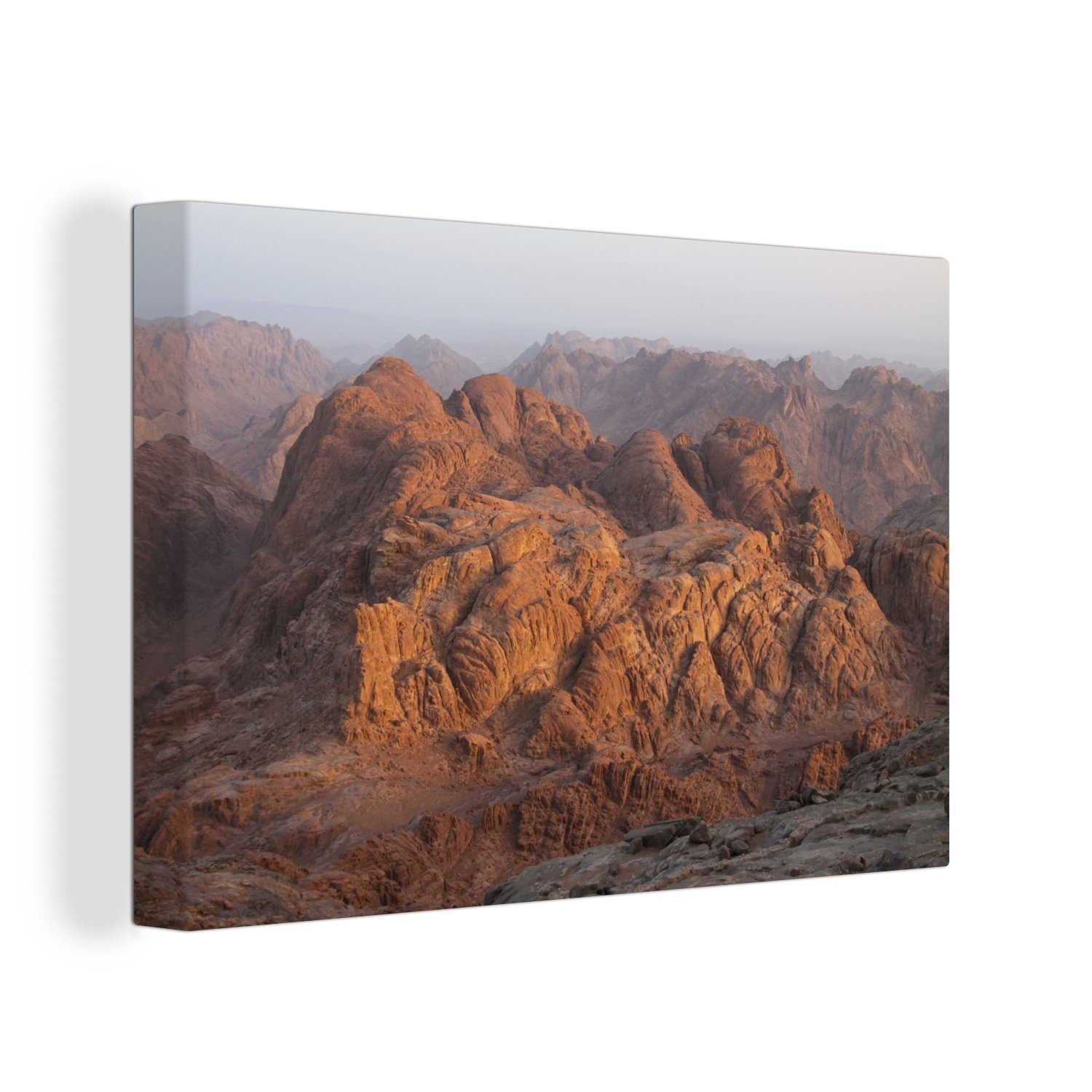 OneMillionCanvasses® Leinwandbild Blick auf den Berg Sinai nach Sonnenaufgang in Ägypten, (1 St), Wandbild Leinwandbilder, Aufhängefertig, Wanddeko, 30x20 cm