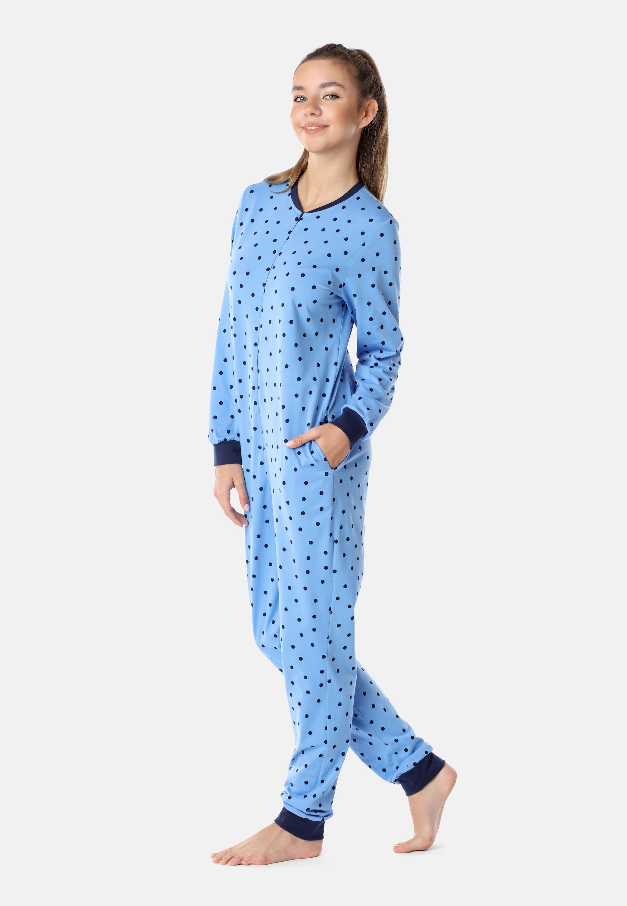 Merry Style Schlafanzug Mädchen Schlafanzug Schlafoverall Jugend MS10-235 Blaue/Punkte