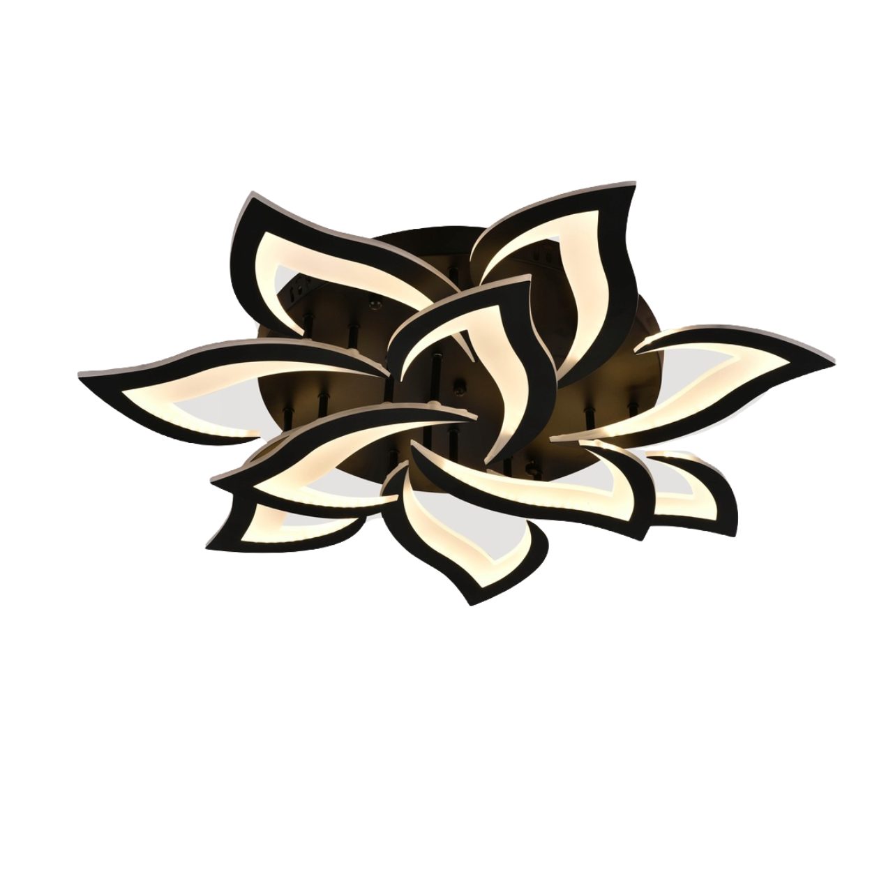 Riserva Deckenleuchte Warmes Licht,Acryl Deckenleuchte,Schwarz,10 Lichter,3000 K