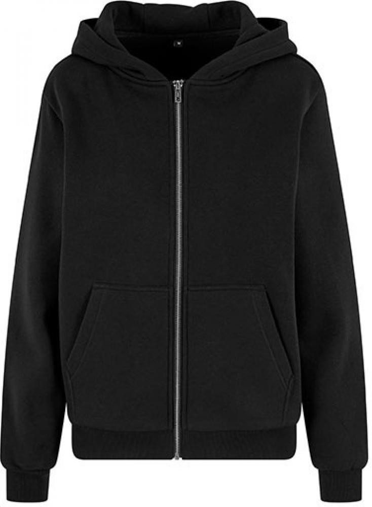 Build Your Brand Kapuzensweatjacke Damen Fluffy Zip Hoody Kapuzenjacke