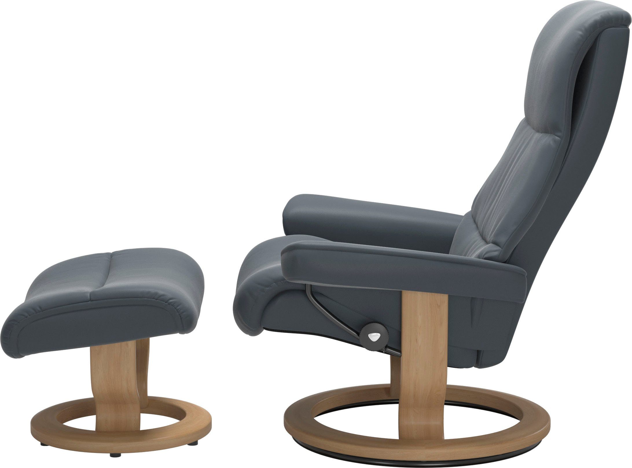 Stressless® Relaxsessel View (Set, Relaxsessel S,Gestell Eiche Größe Base, mit Hocker), mit Classic