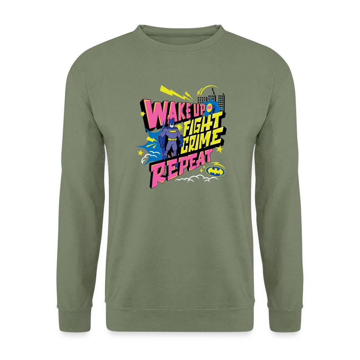 Spreadshirt Sweatshirt Batman Wake Up Fight Crime Repeat Unisex Pullover (1-tlg)