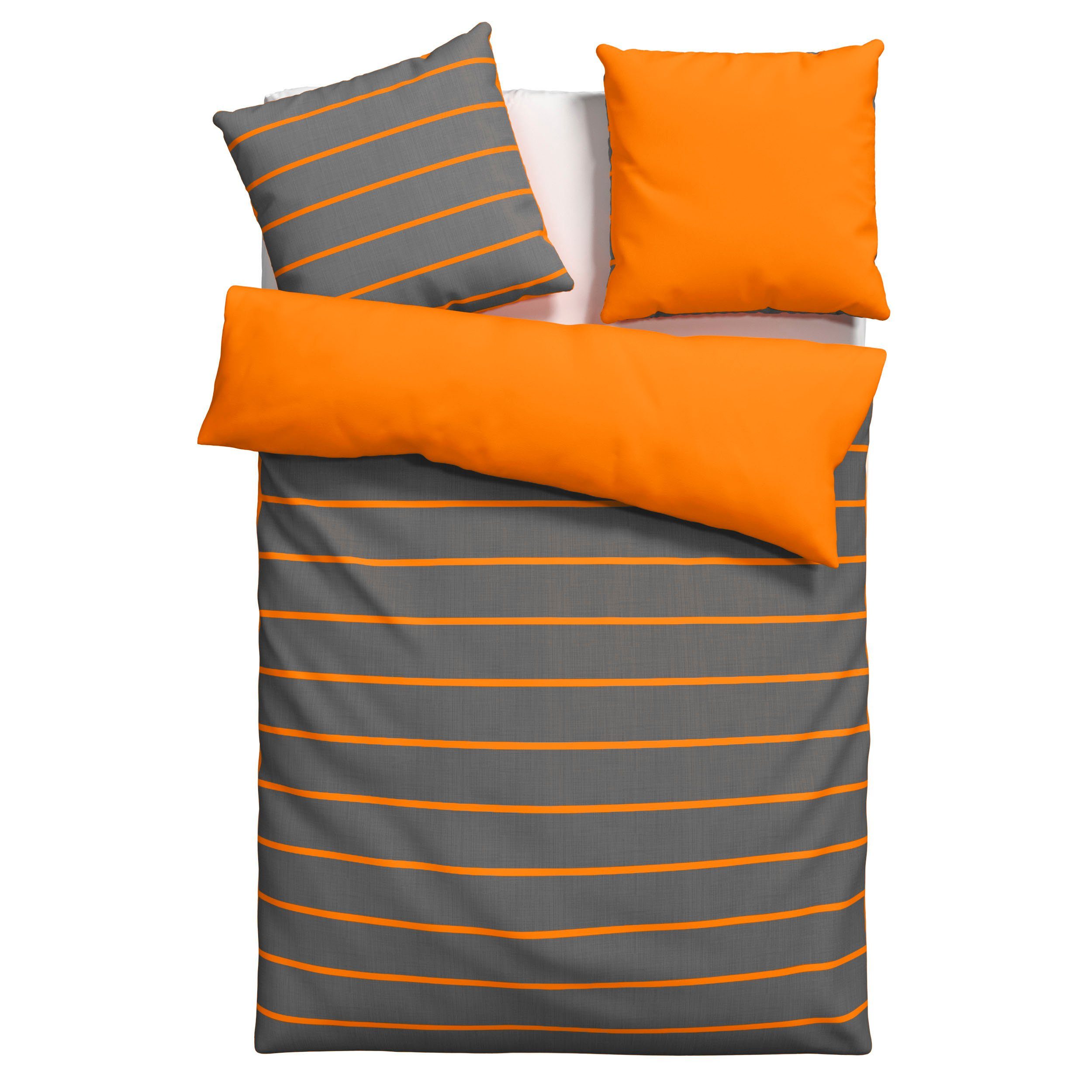 my home Bettwäsche Katja, Linon, 2 teilig, Bettwäsche aus Baumwolle, Bettwä günstig online kaufen