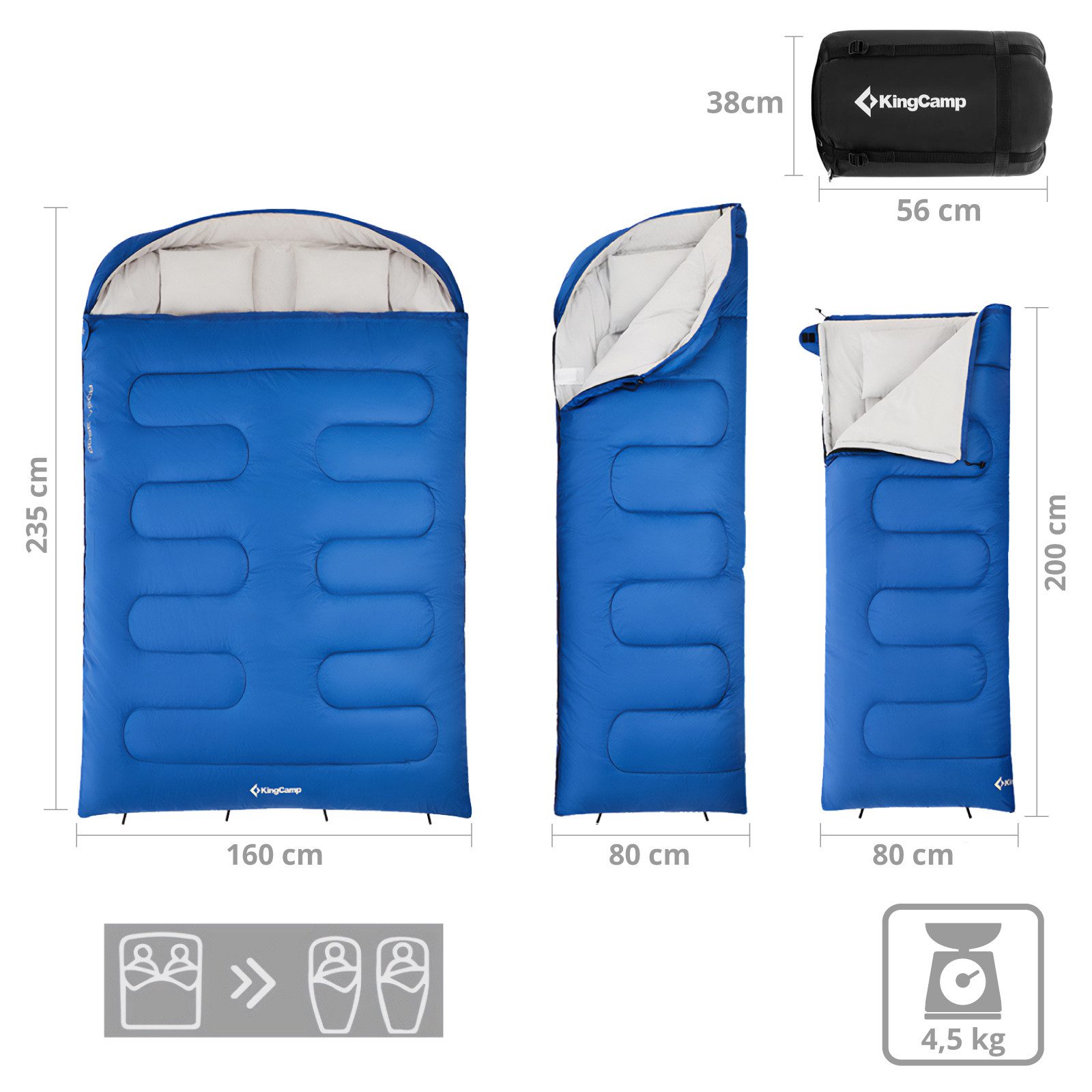 KingCamp Doppeldeckenschlafsack Deckenschlafsack Fallon Double 2 günstig online kaufen