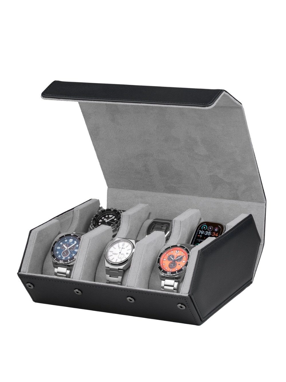 Rothenschild Uhrenbox Rothenschild RS-3178-6-BL-GY Uhren Aufbewahrungsbox schwarz-grau [6]