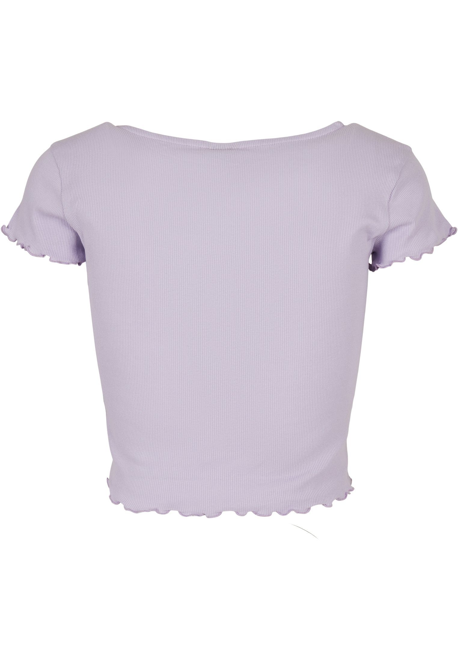 Rib CLASSICS lilac Shirtjacke Up Damen Ladies Button (1-tlg) URBAN Tee Cropped