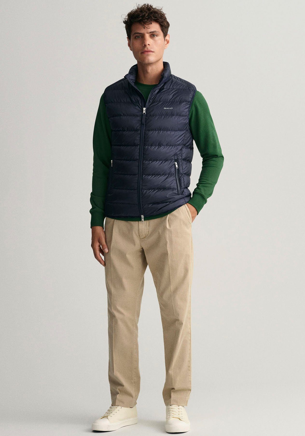 Gant Steppweste GILET im BLUE EVENING LIGHT Streifen-Stepp-Look