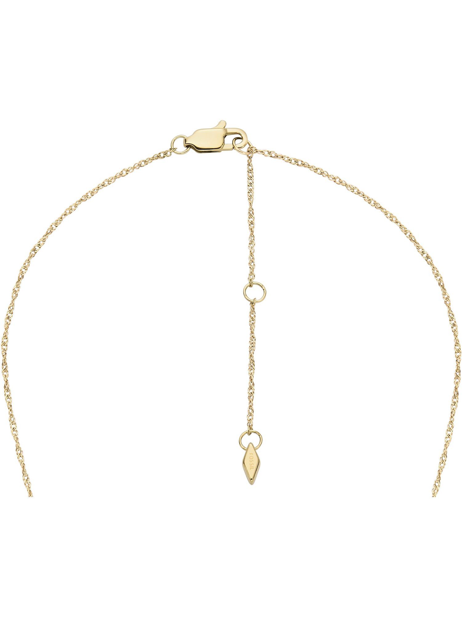Fossil Collier Fossil Damen-Kette Edelstahl Perlmutt Herz