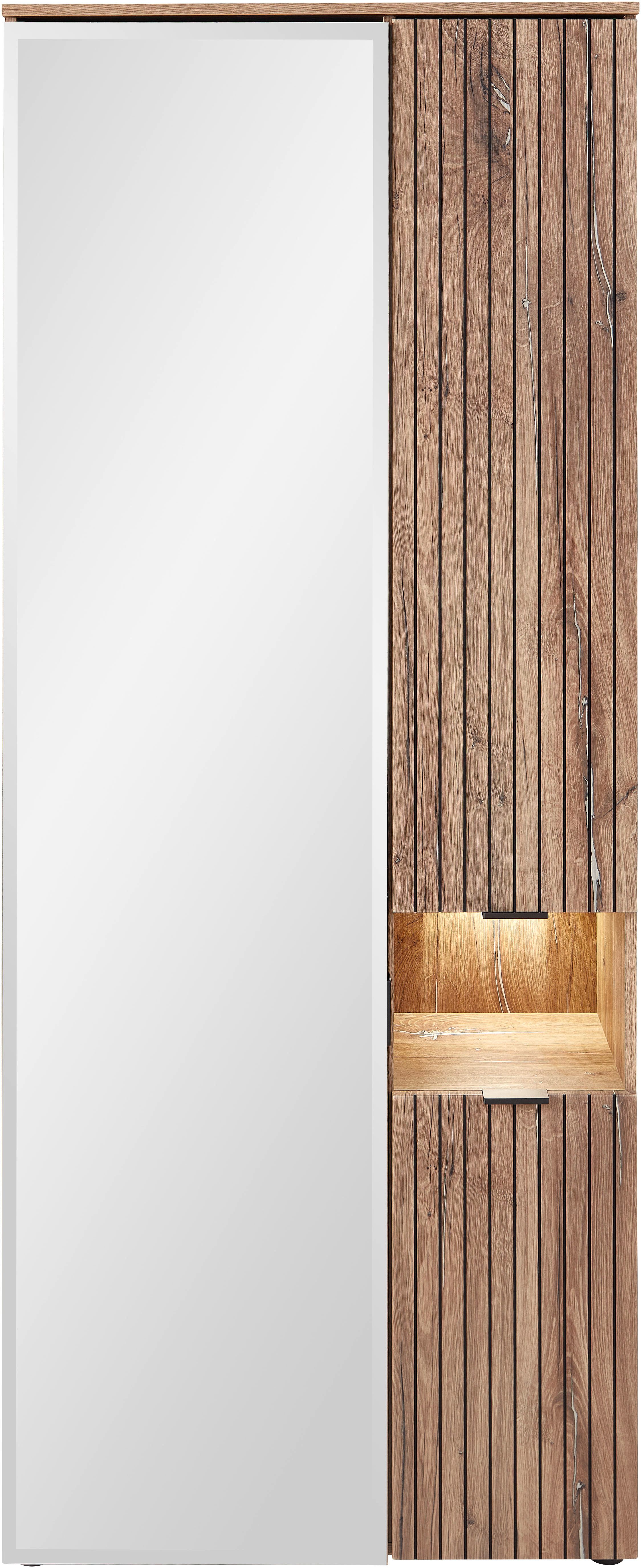 Innostyle Garderobenschrank LINEA Garderoben Set,besteht aus 5 Typen, 266x204x38cm (B/H/T) (5-St) Spiegeltür, 2 Holztüren,Led-Beleuchtung, Soft-Close,ABS-Schutzkanten