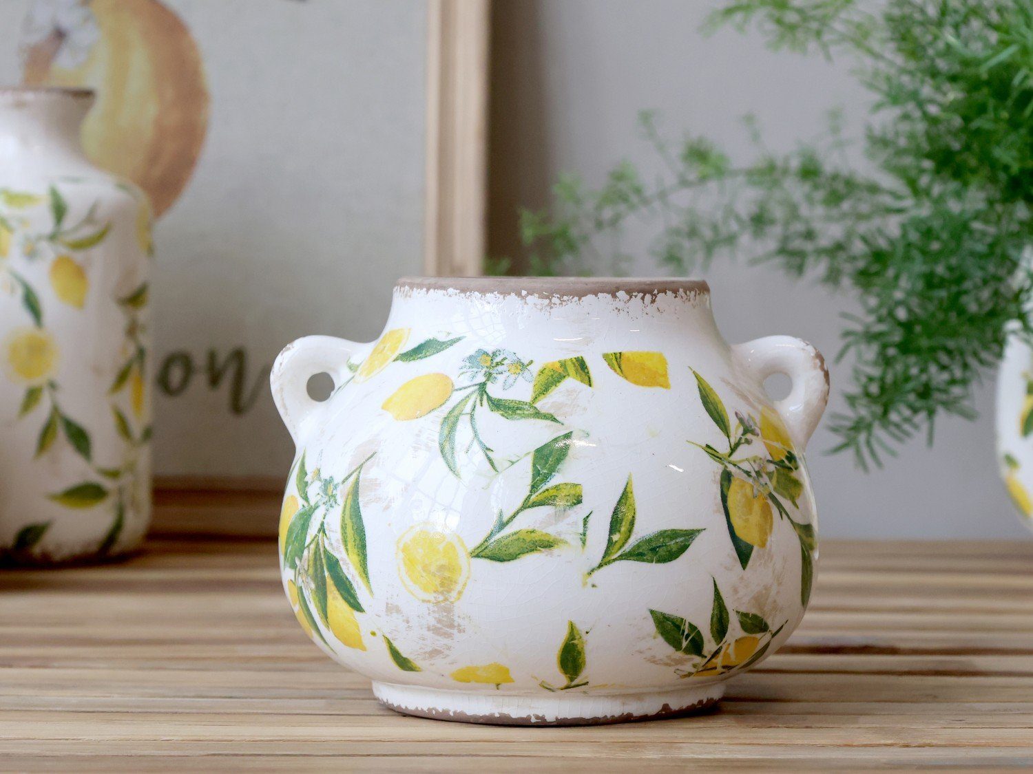 Chic Antique Dekovase Chic Antique * Limone Blumentopf Vase H13,5/D17 antique creme (1 St)