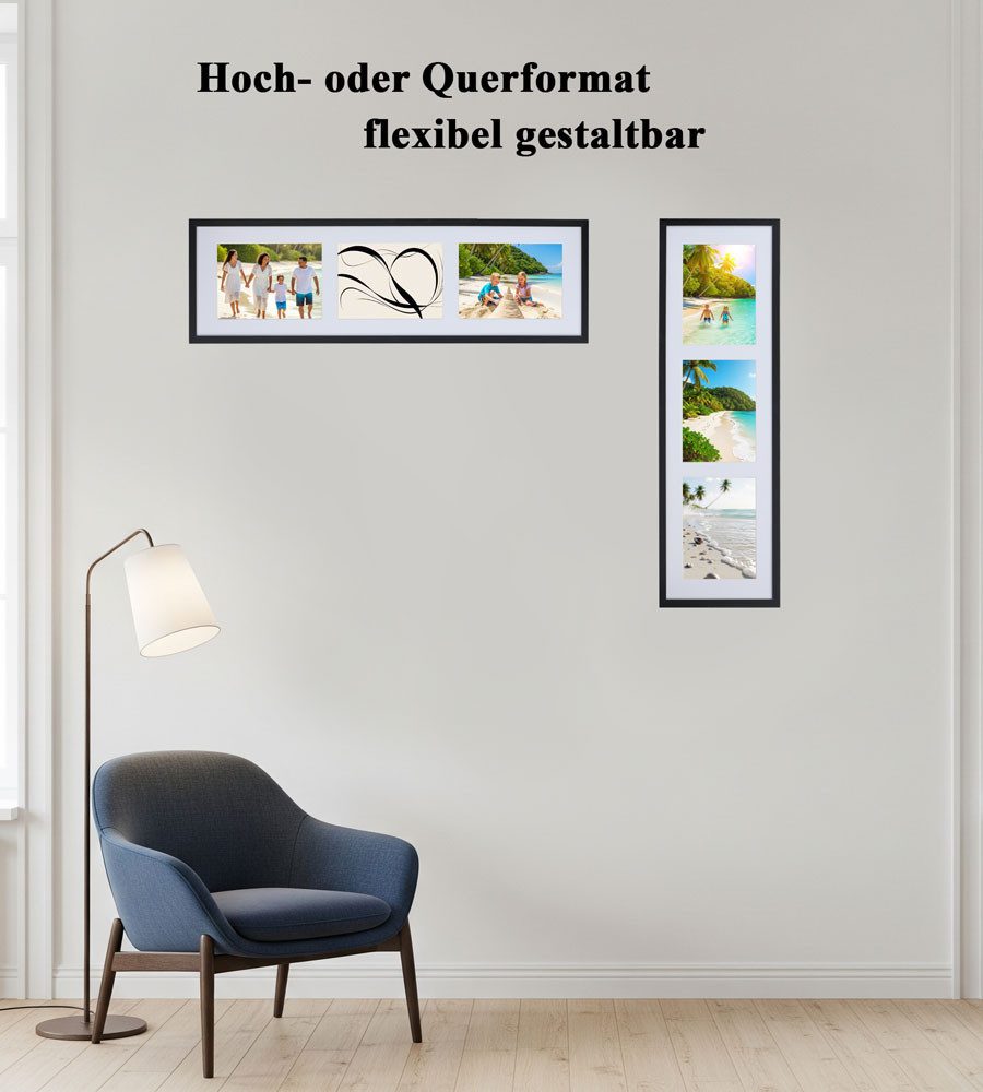 IDEAL TREND Bilderrahmen Multiframe Collage Bilderrahmen Holz Fotos Massivh günstig online kaufen