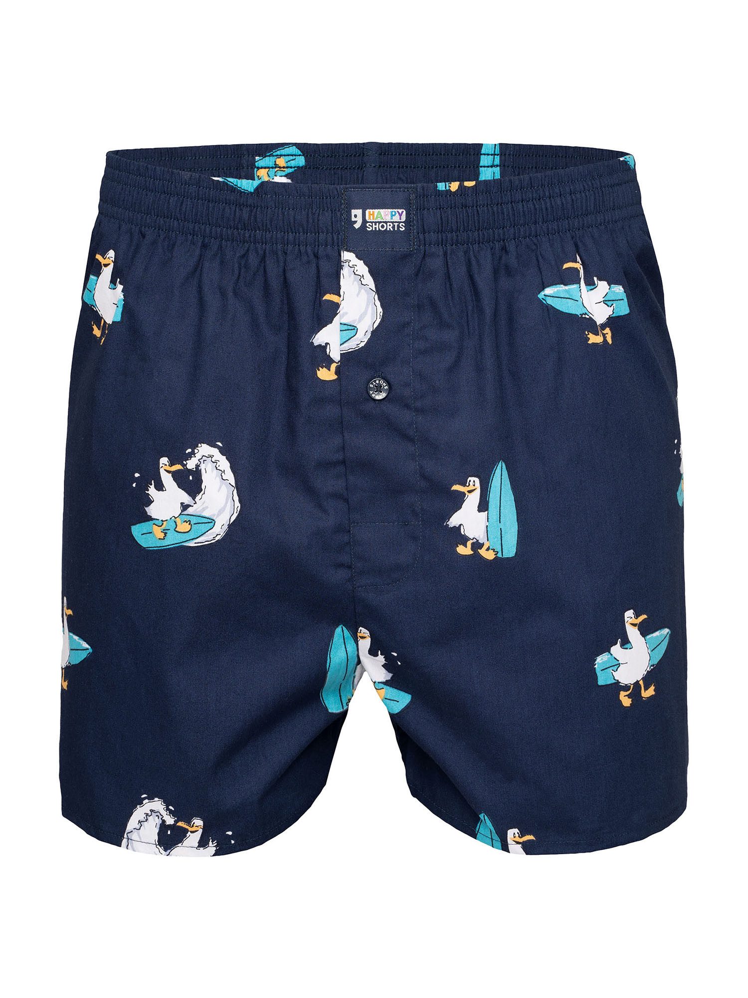 HAPPY SHORTS Boxer Funny Motives - hochwertige Shorts mit verschiedenen Motiven (3-St) American Boxershorts - breiter Komfortbund - witzig, bunt und bequem