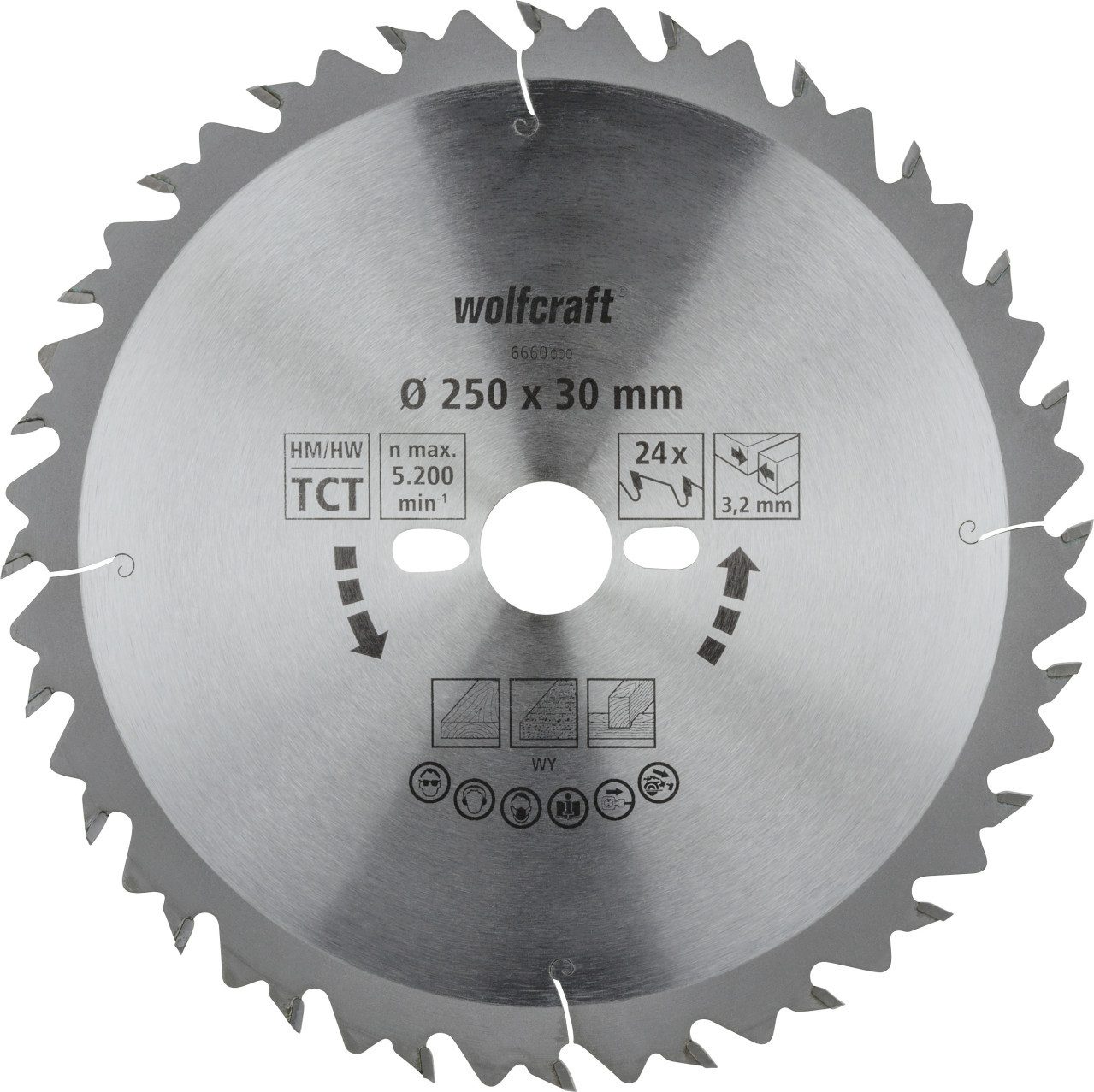 Wolfcraft Kreissägeblatt Wolfcraft Kreissägeblatt Serie grün Ø 250 mm