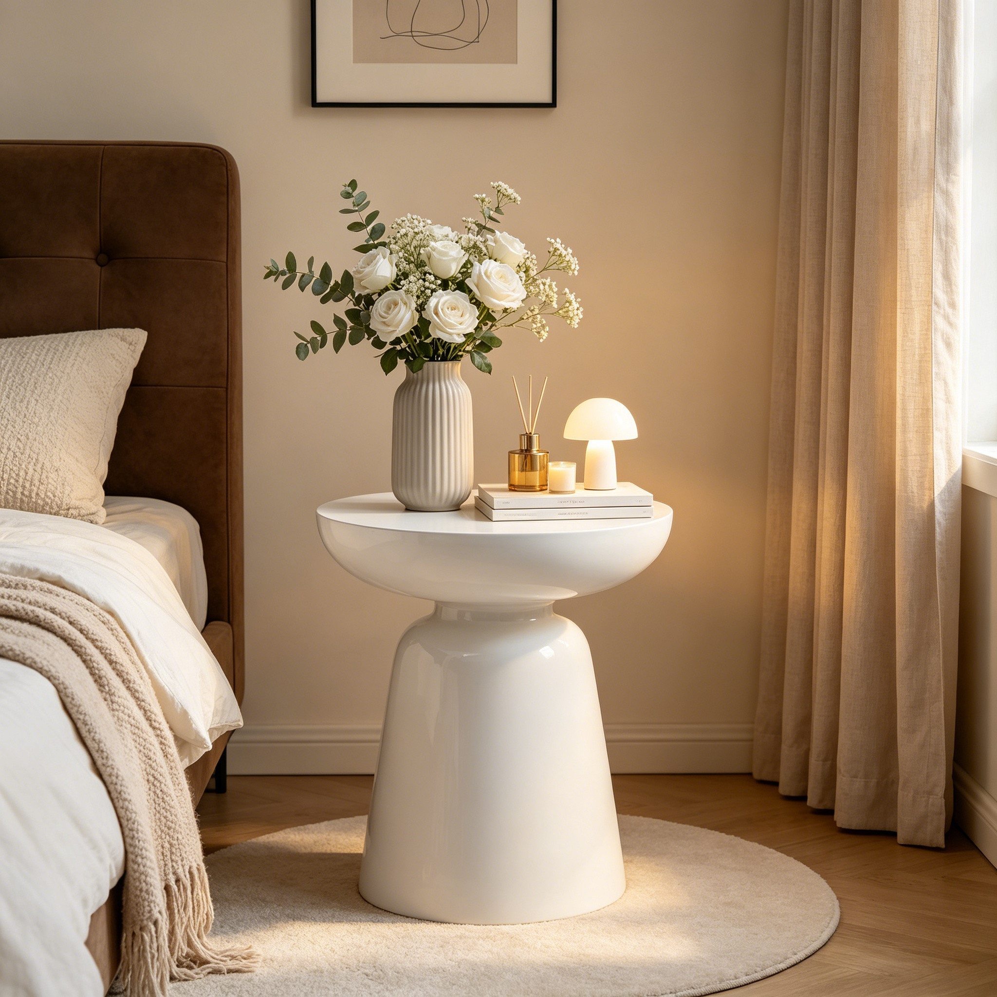 WILLIAMSPACE Couchtisch Meta Runder Beistelltisch aus Fiberglas, Moderner Design-Tisch (1 St)