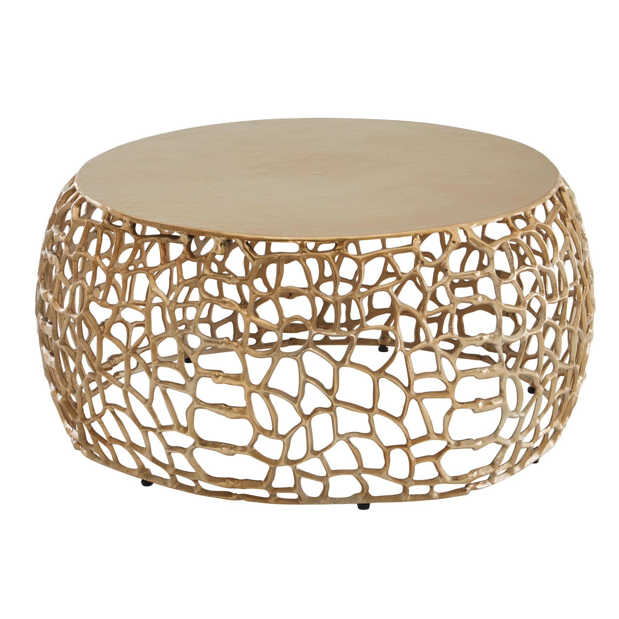 furnicato Couchtisch Außergewöhnlicher 66x66x30cm Golden (1-St)