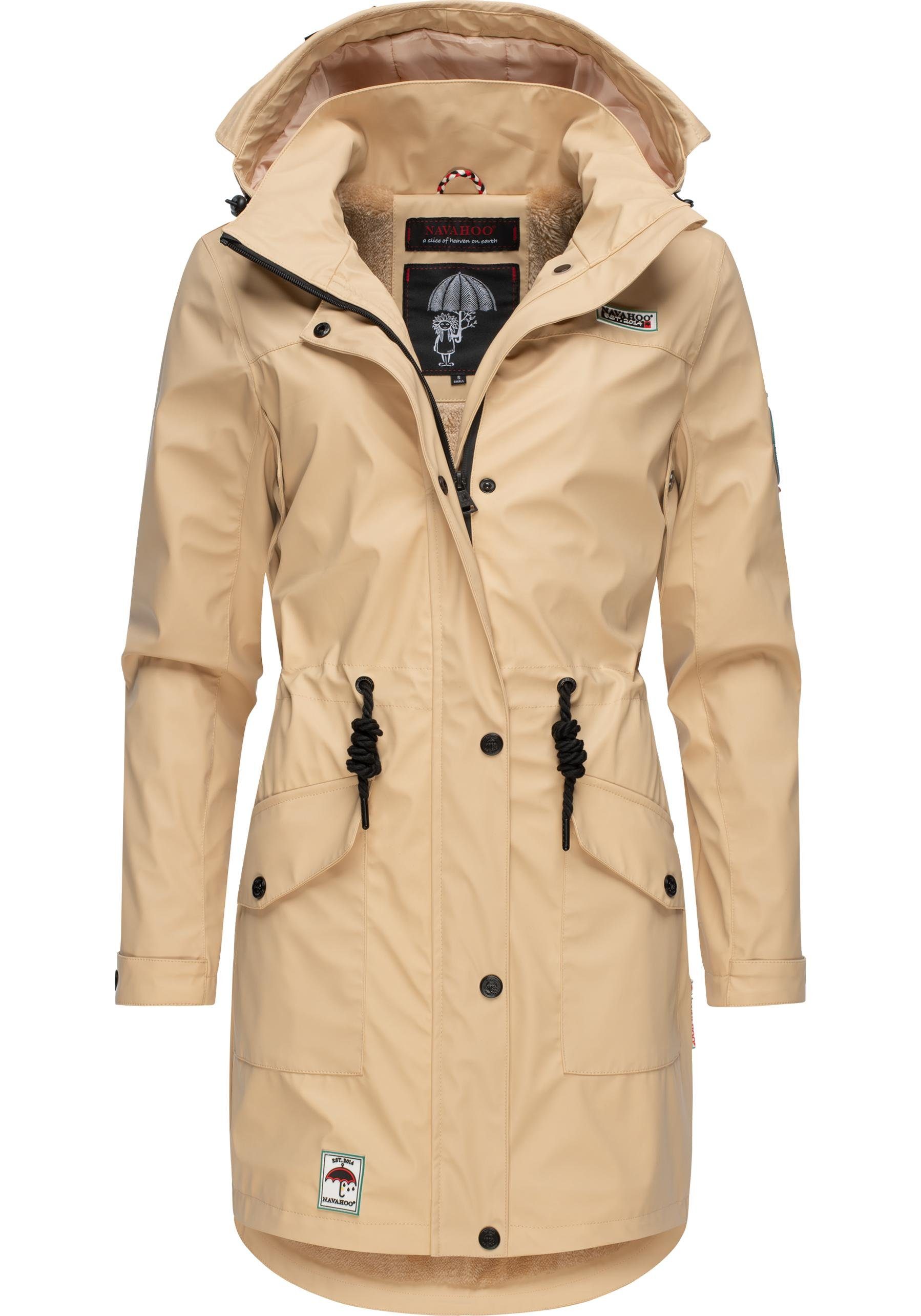 Navahoo Outdoorjacke Deike modischer Damen Outdoor Regenmantel beige | Übergangsjacken