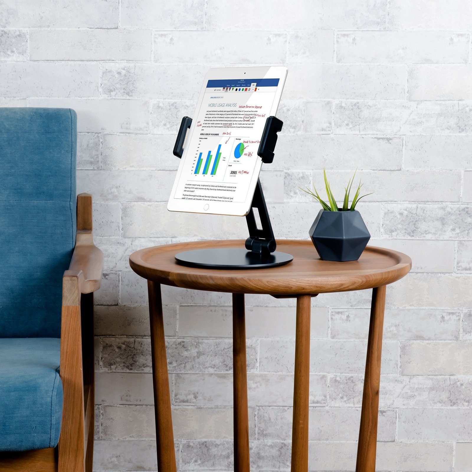 YOZI Tablet-Ständer Tablet Handy Ständer Halterung Alu 360° drehbar Alu Höhenverstebbar, (bis 14,00 Zoll, 360° drehbaren, Höhenverstellbar, zusammenklappen)