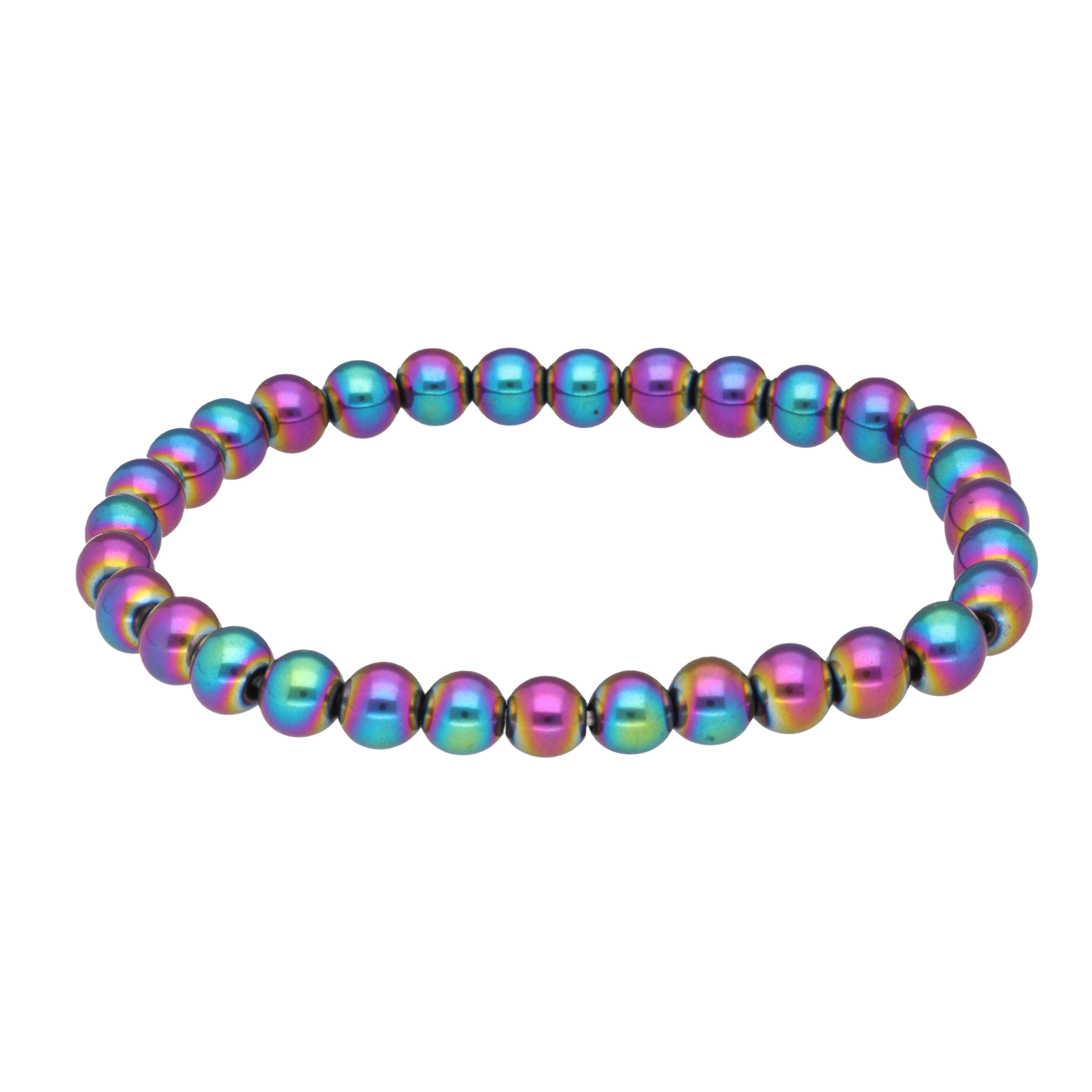Lebensquelle Plus Armband Regenbogen-Hämatit Kugelarmband, 6mm