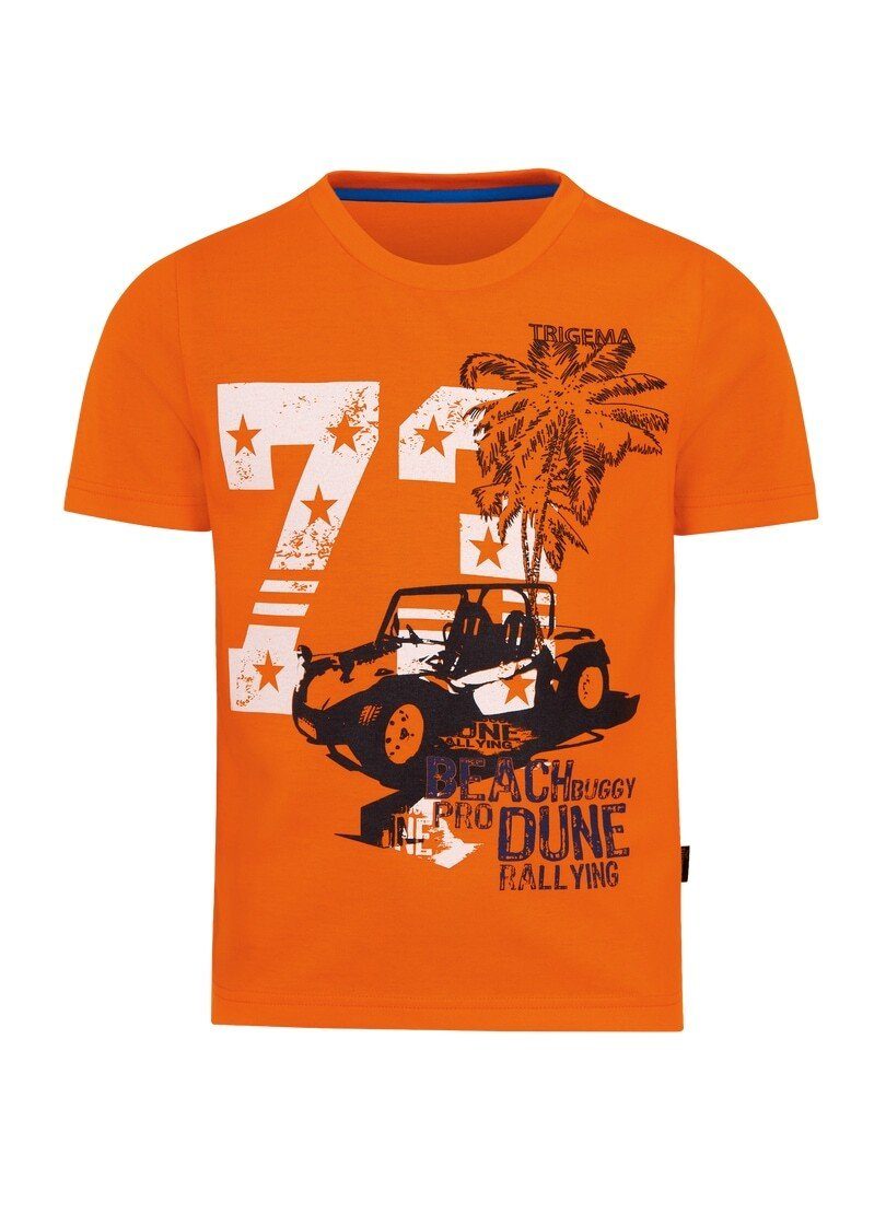 Trigema T-Shirt mit für Motiv TRIGEMA Jungen jugendlichem mandarine T-Shirt