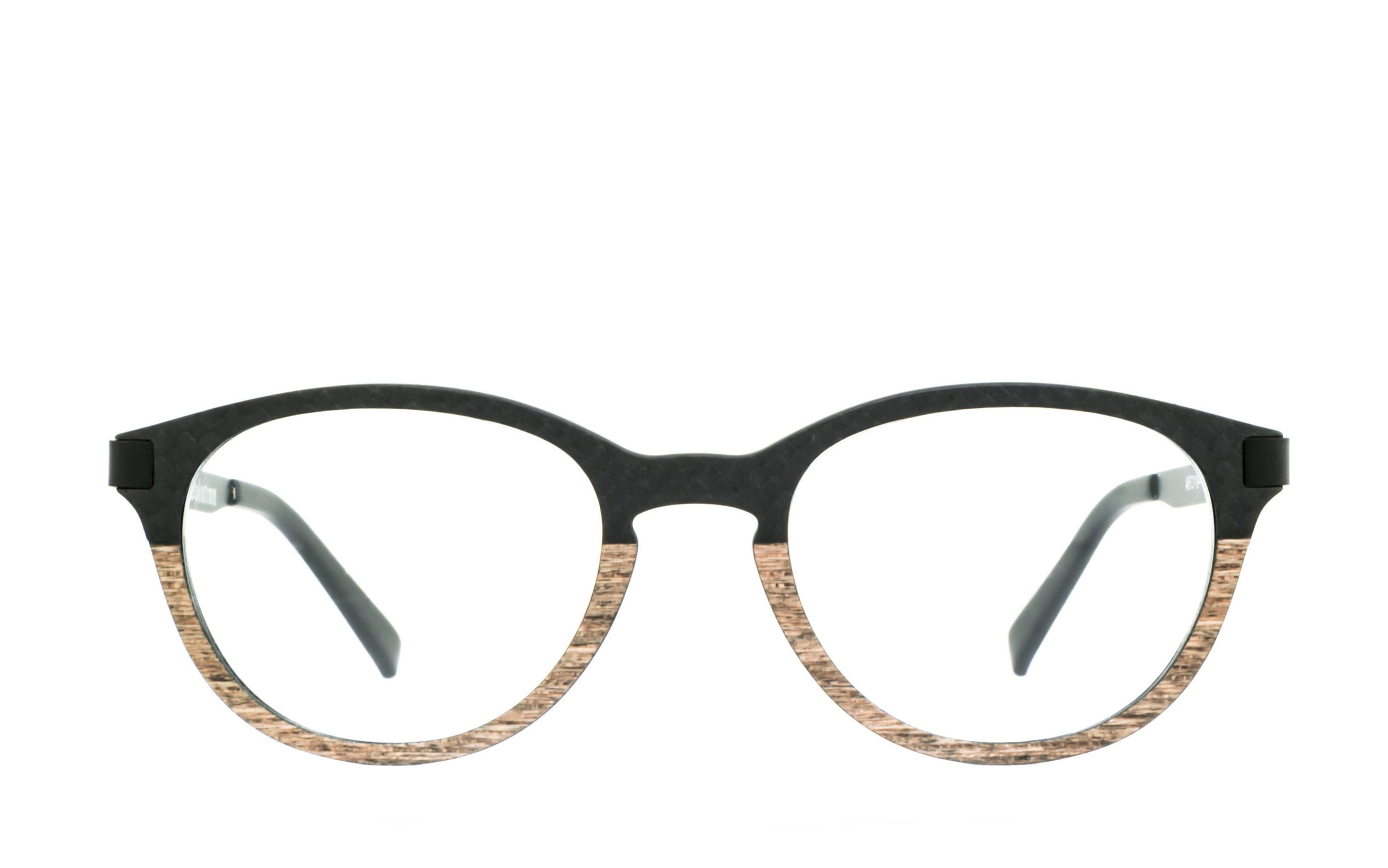 COR Brille COR069b, Carbon Brillengestell mit Holz-Look