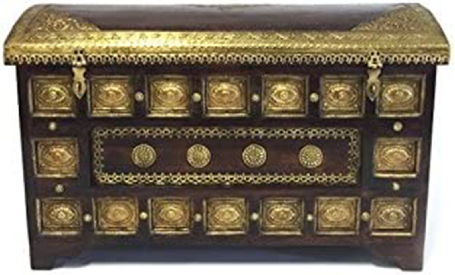 Marrakesch Orient & Mediterran Interior Truhe Orientalische truhe yaprak XXL - 90cm - (1 St), Handarbeit