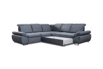 JVmoebel Ecksofa Moderne Design Sofas Couchs Möbel Textil LForm Neu Wohnzimmer Ecksofa, Mit Bettfunktion