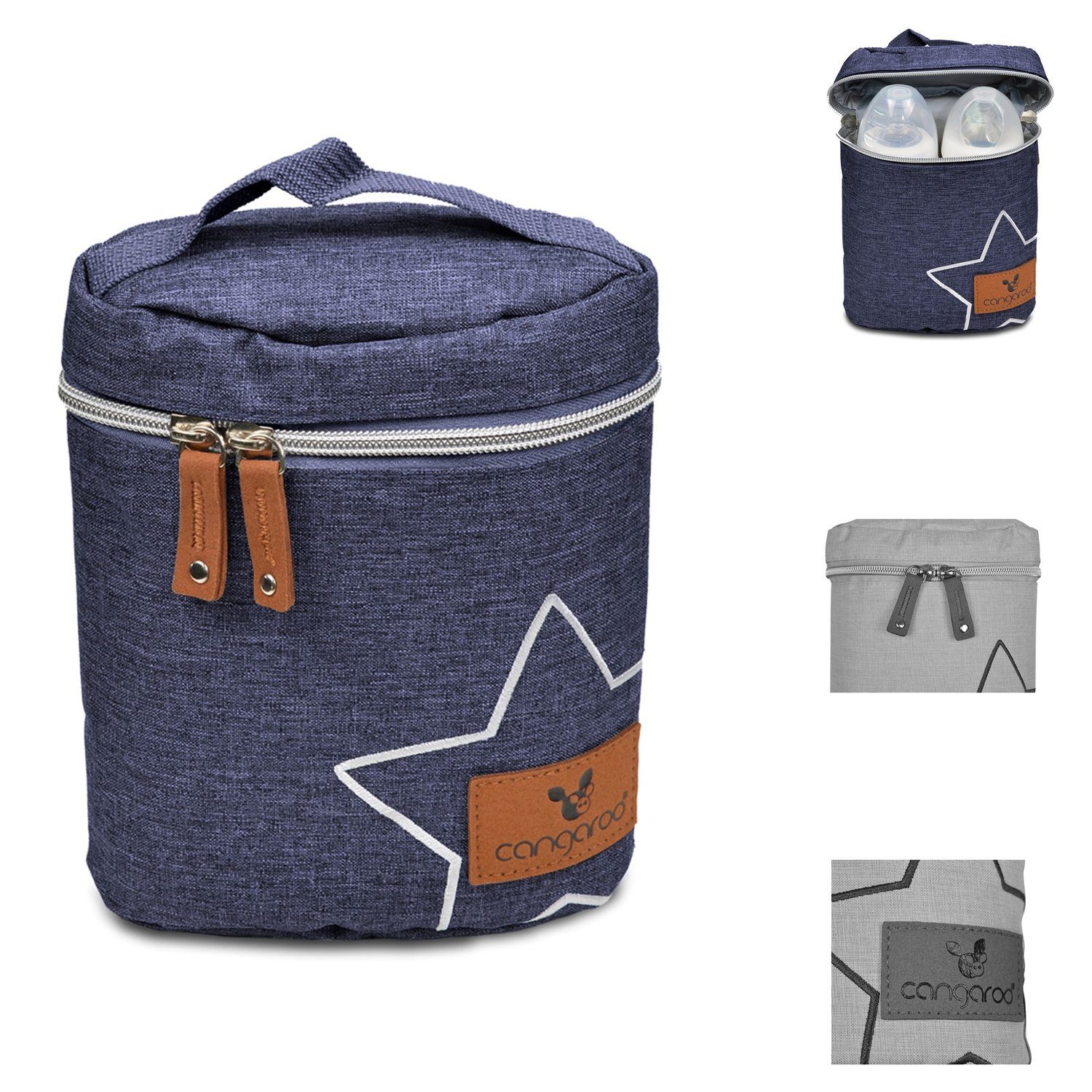 Cangaroo Wickeltasche Thermotasche Charlie Thermobox (1-tlg), Thermoskanne, Auslaufsicher, Teesieb, Edelstahl