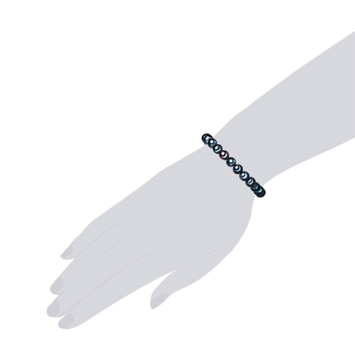 Valero Pearls Perlenarmband pfauenblau, aus Süßwasser-Zuchtperlen