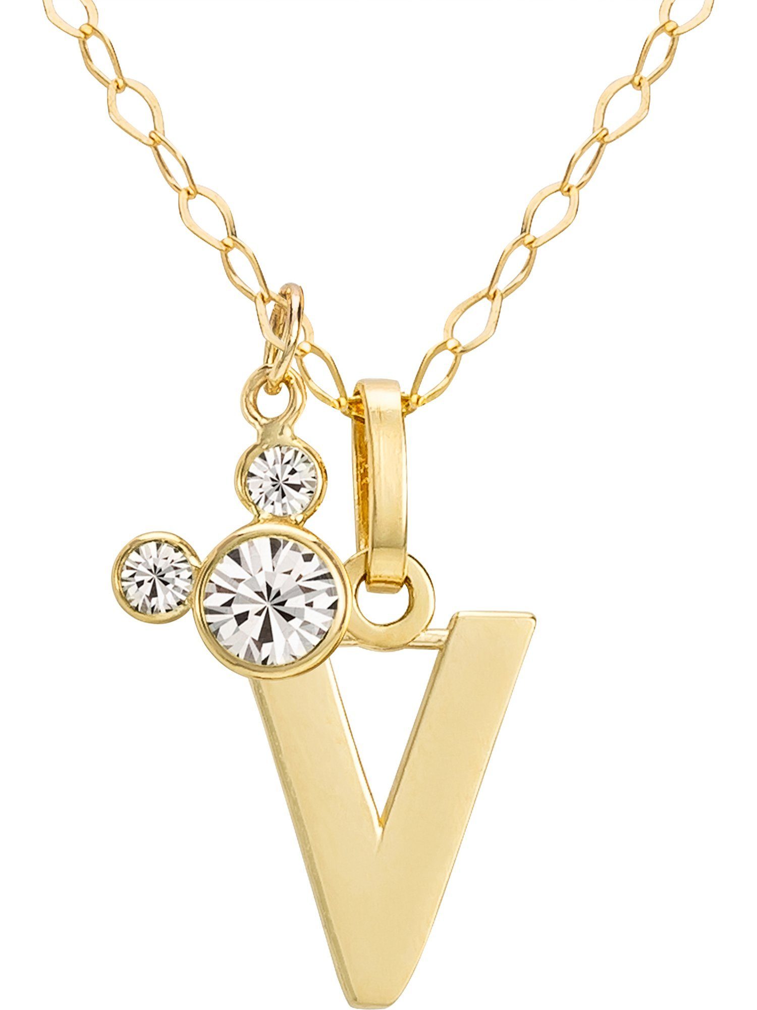 V Kristall Disney Collier DISNEY 375er Jewelry Gelbgold Mädchen-Kinderkette