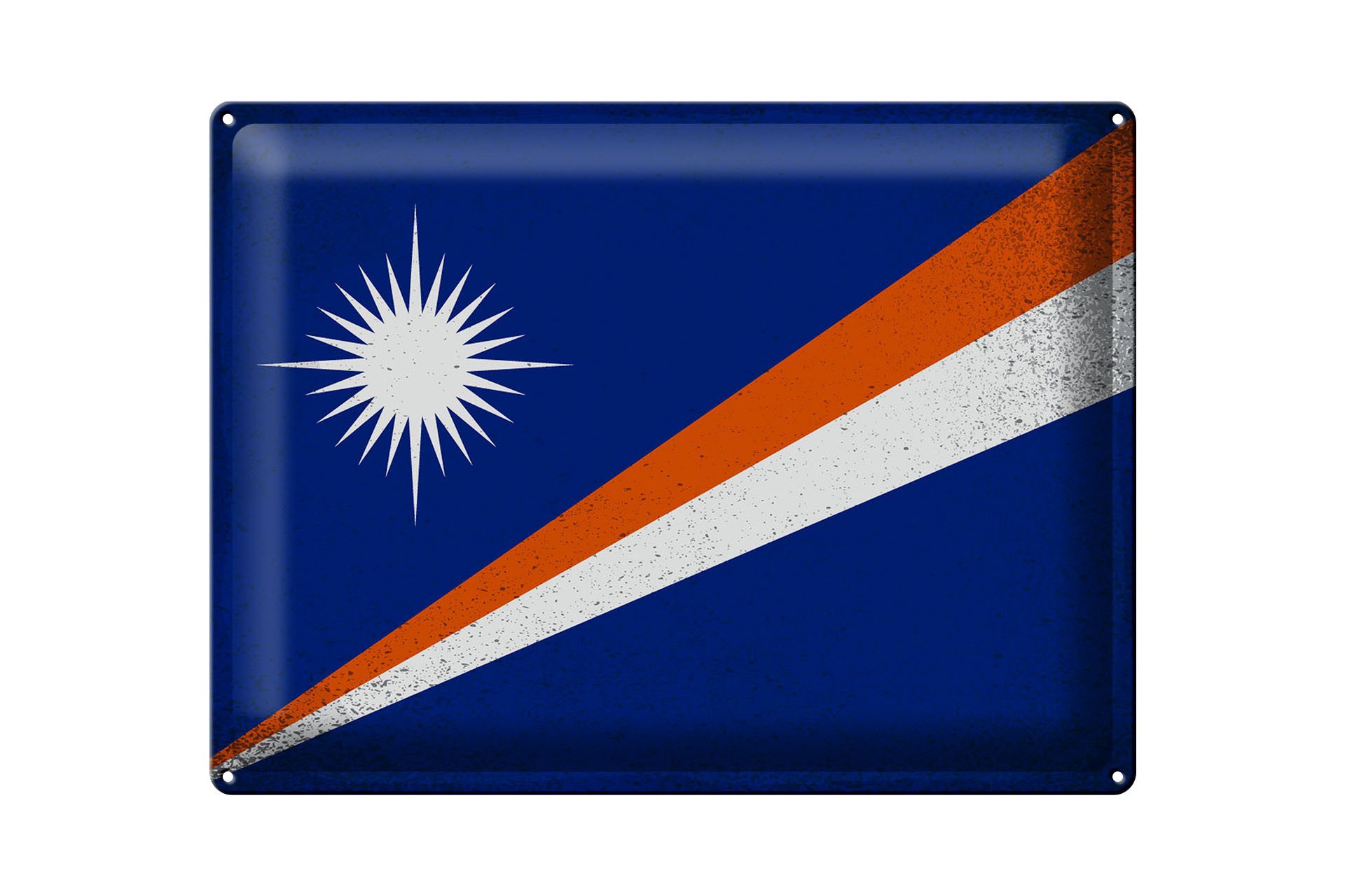 Metallschild Flagge Marshallinseln 40x30cm Flag Vintage