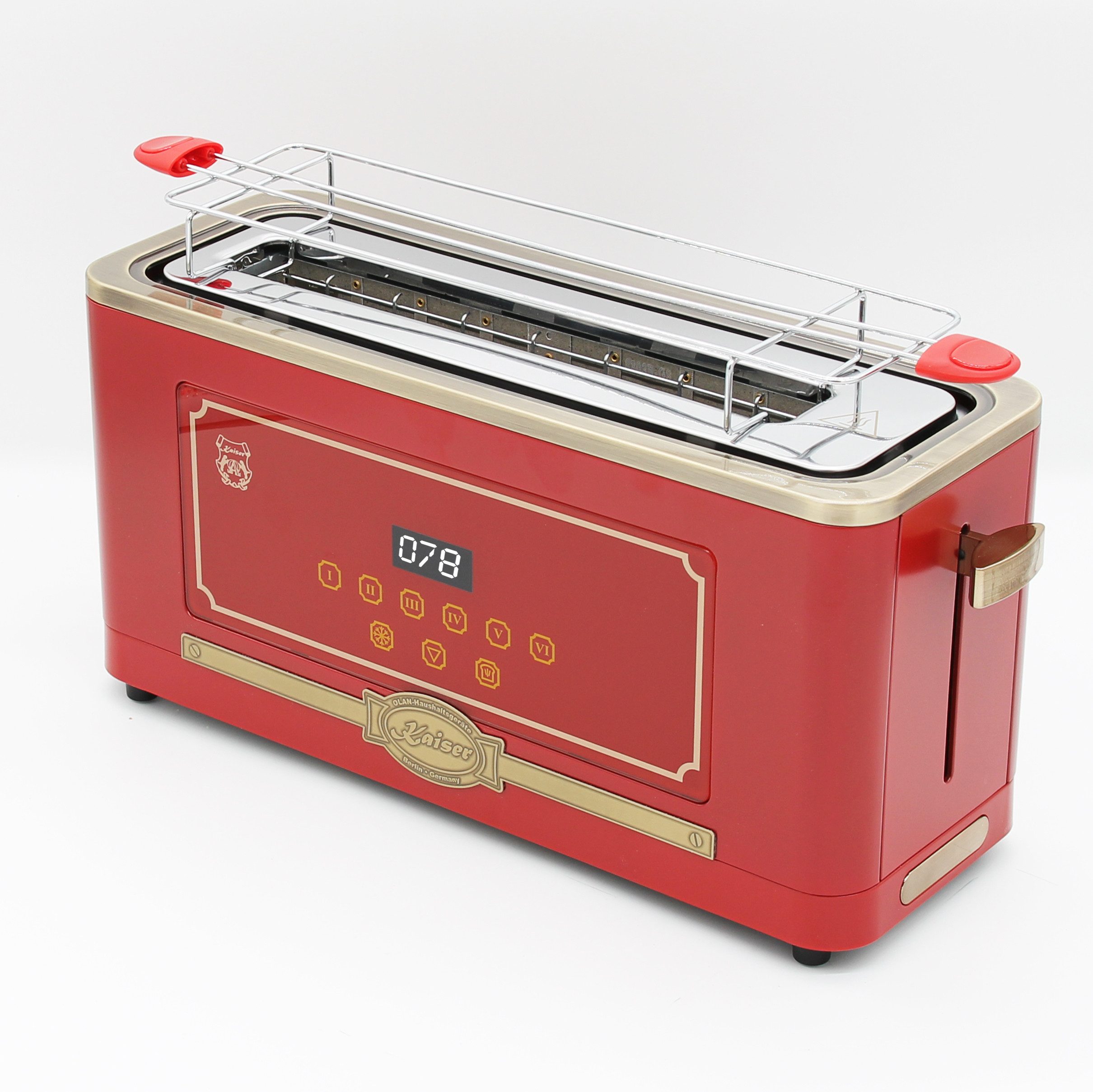 Kaiser Küchengeräte Toaster T 4000 RotEm, Retro-Toaster,6 verschiedene Toaststufen für beste Ergebnisse