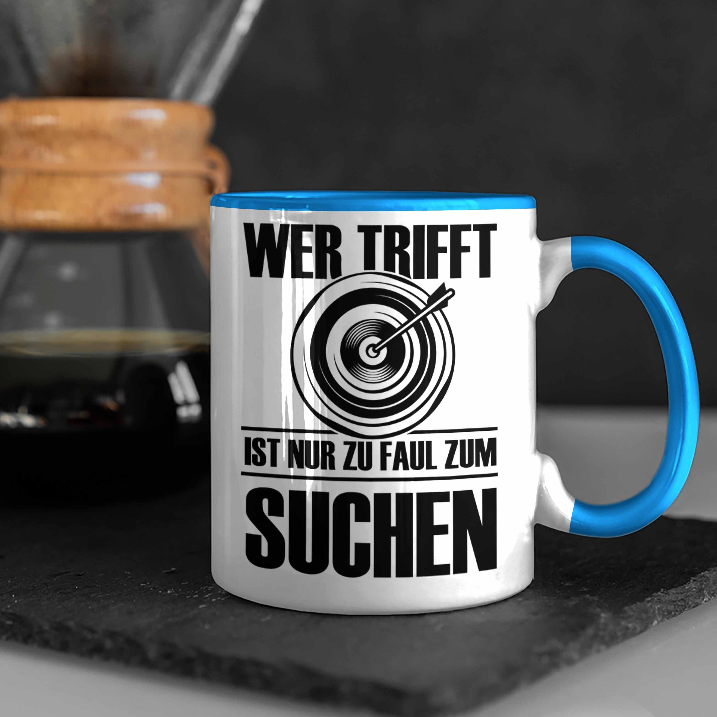 Blau und Pfeil Geschenk Trendation Bogenschießen für mit Bogenschütze Tasse Spruch Tasse B -