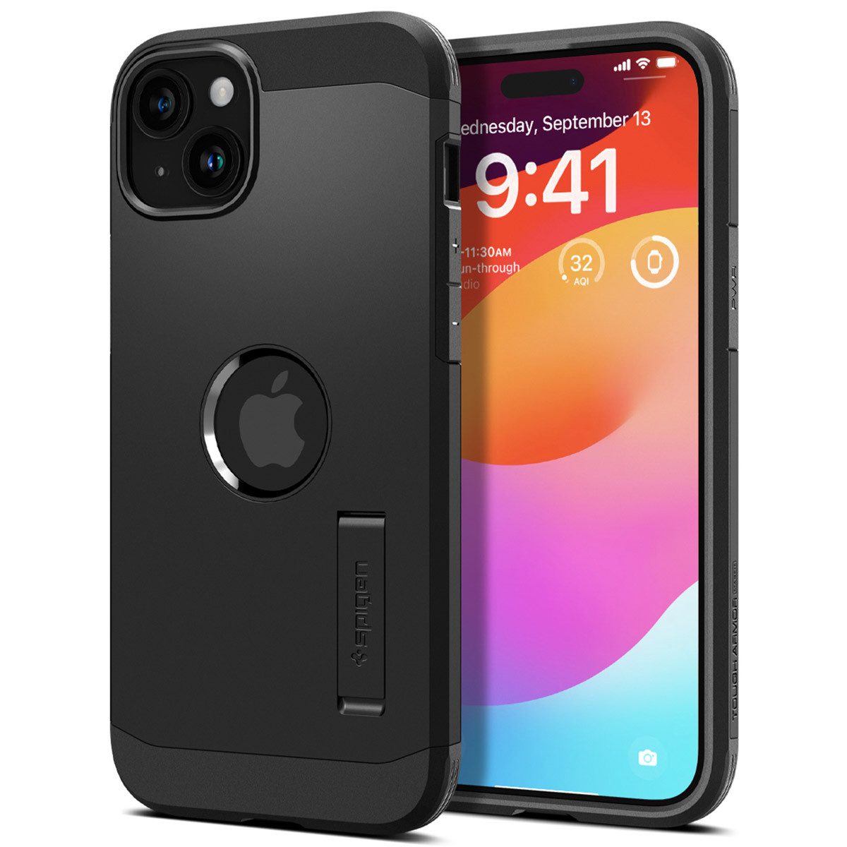 Spigen Backcover Spigen Tough Armor Backcover MagSafe Apple iPhone 15 - Schwarz