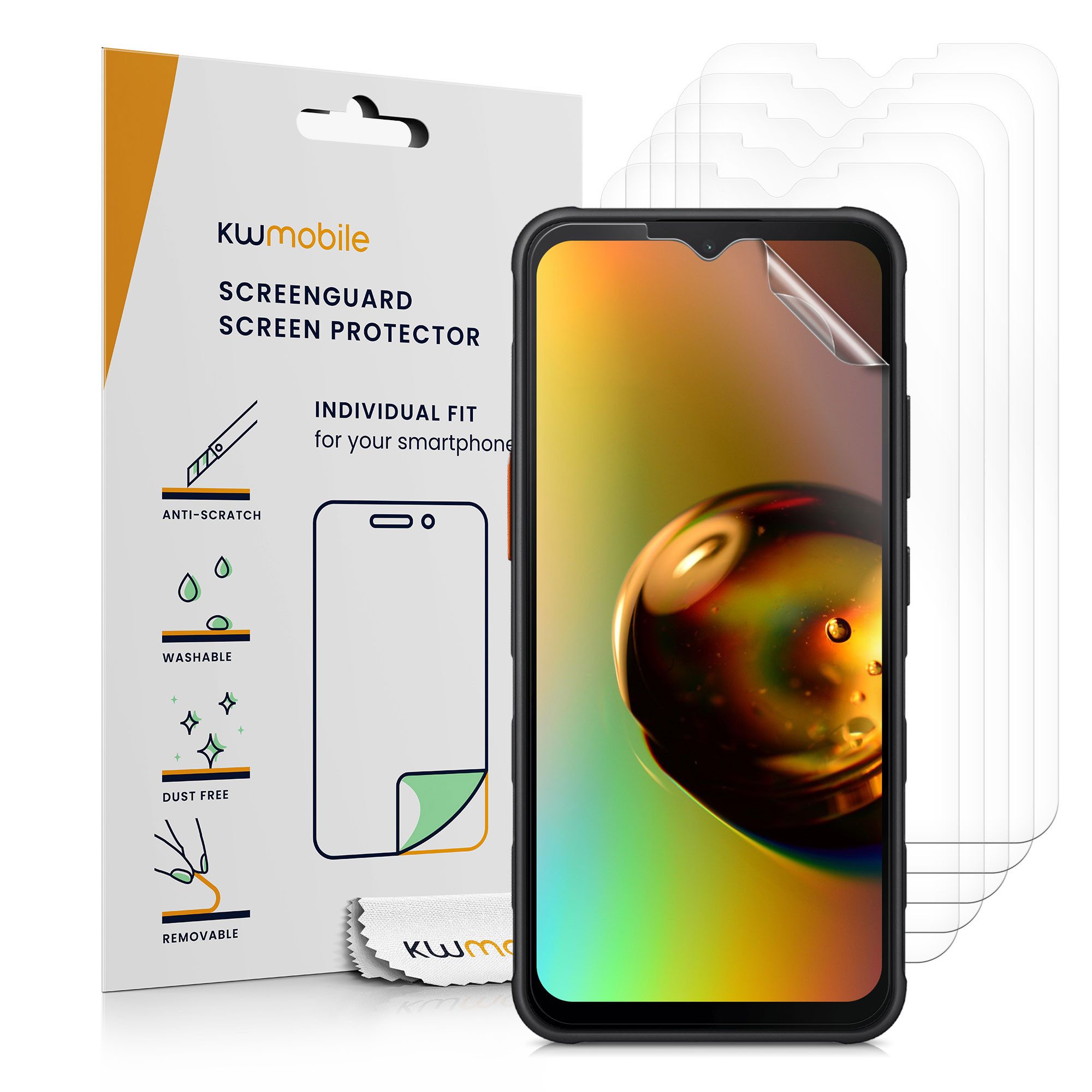 kwmobile Displayschutzfolie 6x Folie, 6 Stück, klare Displayschutzfolie Displayschutz transparent Schutzfolie