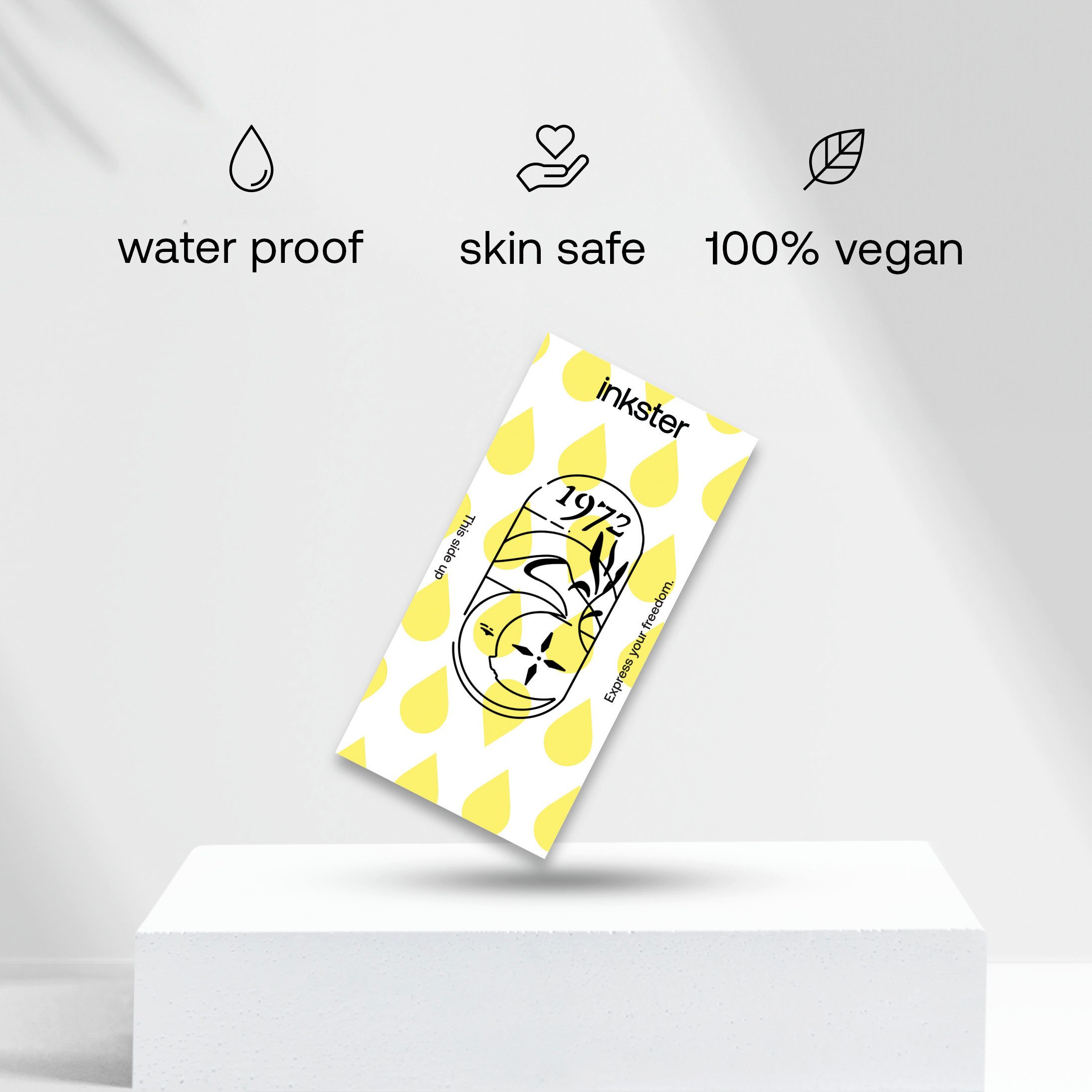 Inkster Schmuck-Tattoo 1972 Fenster Tattoo, wasserfestes temporäres Tattoo, 2 Wochen Halt